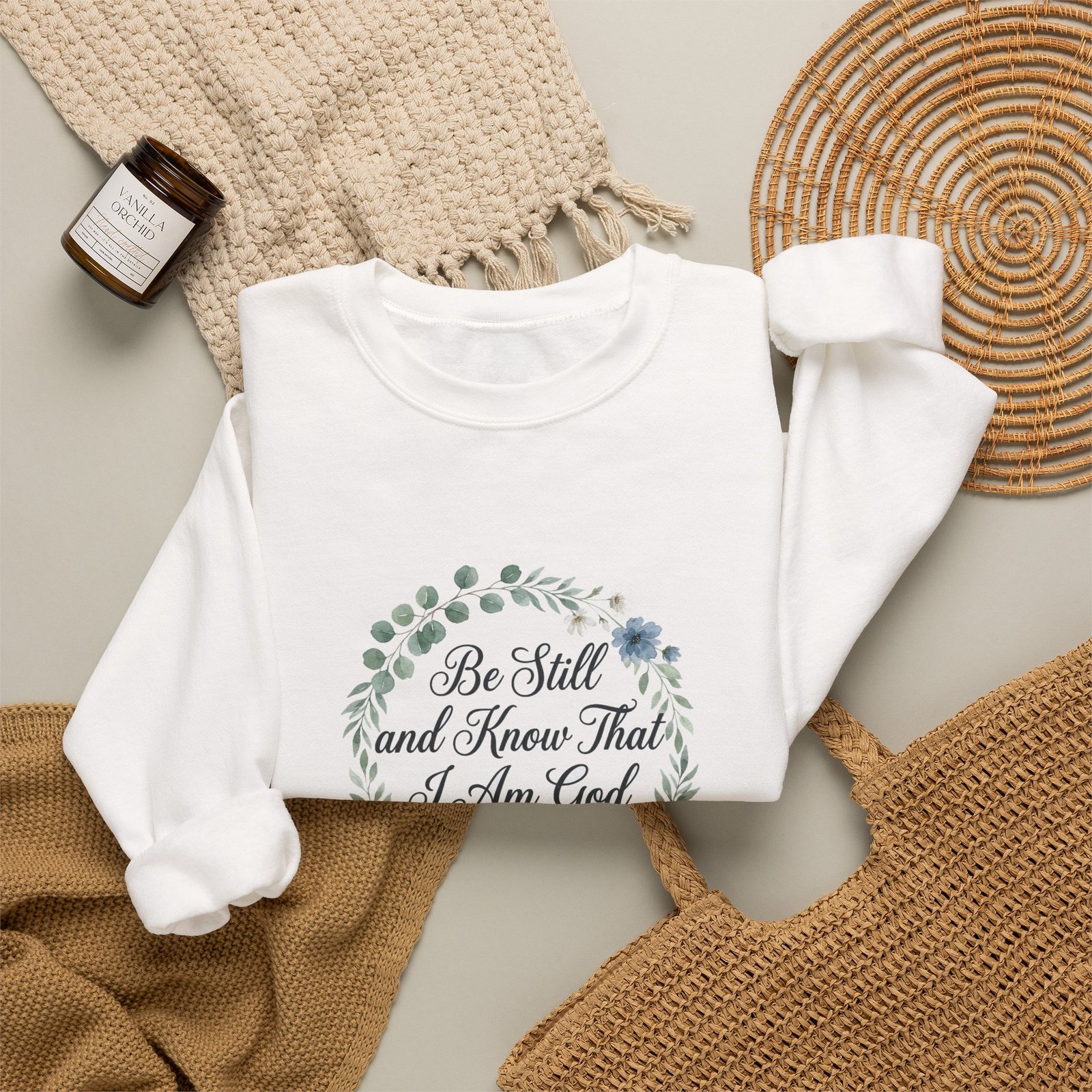 Be Still and Know That I Am God Sweatshirt, Floral Christian Crewneck, Psalm 46:10 Bible Verse, Faith Gift for Women - Image 6