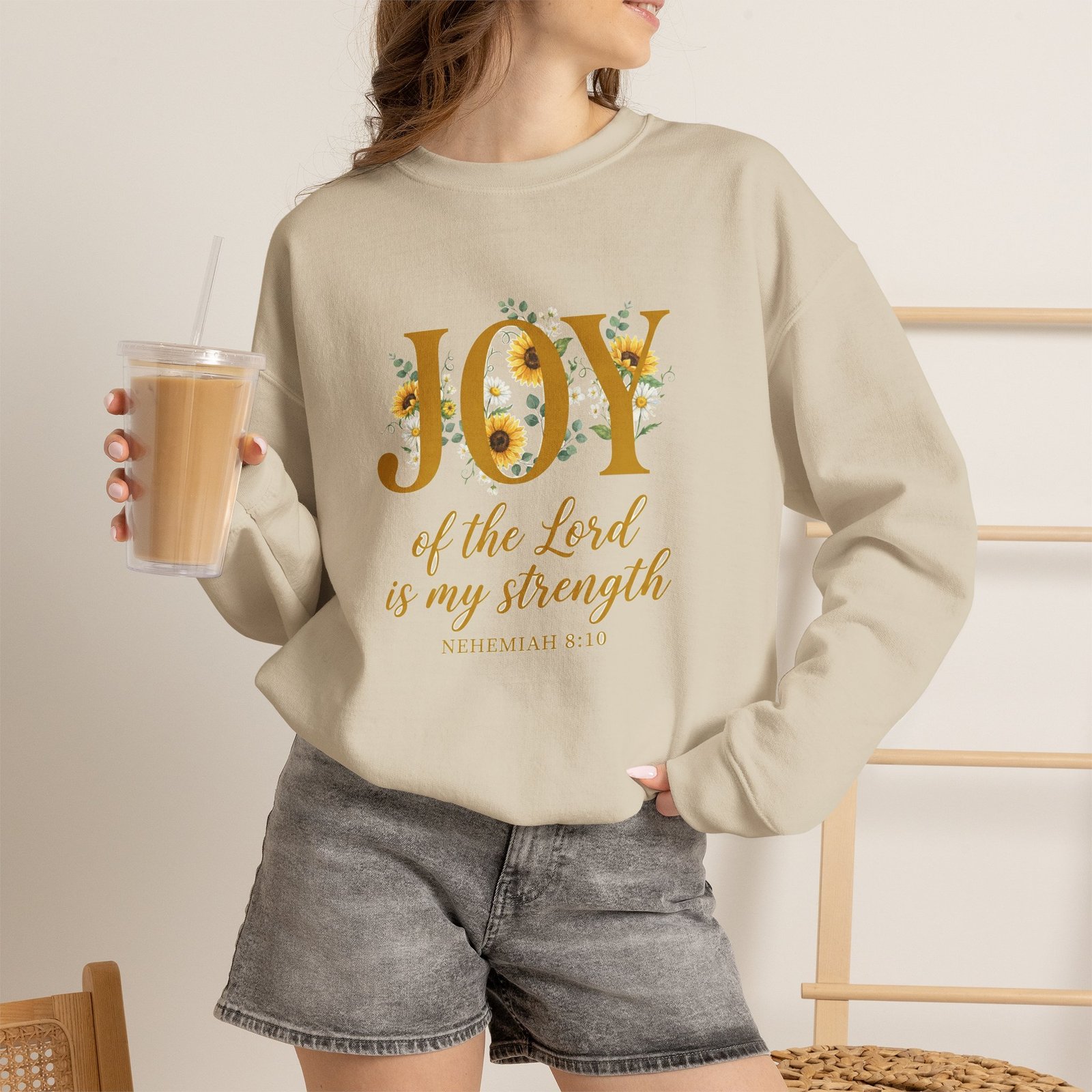 The Joy of the Lord Is My Strength Sweatshirt, Sunflower Christian Crewneck, Nehemiah 8:10 Verse, Faith Gift Women - Image 14