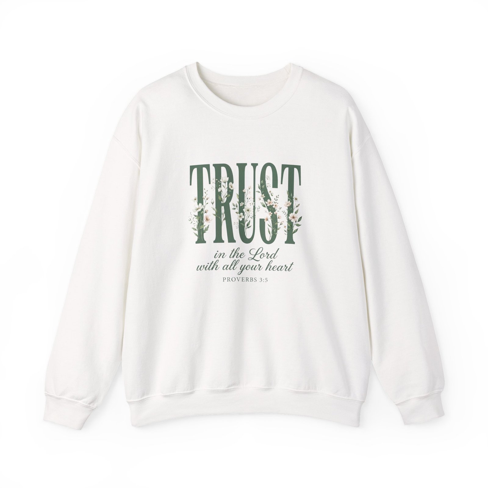 Trust in the Lord With All Your Heart Sweatshirt, Floral Christian Crewneck, Proverbs 3:5 Bible Verse, Faith Gift Women - Image 4