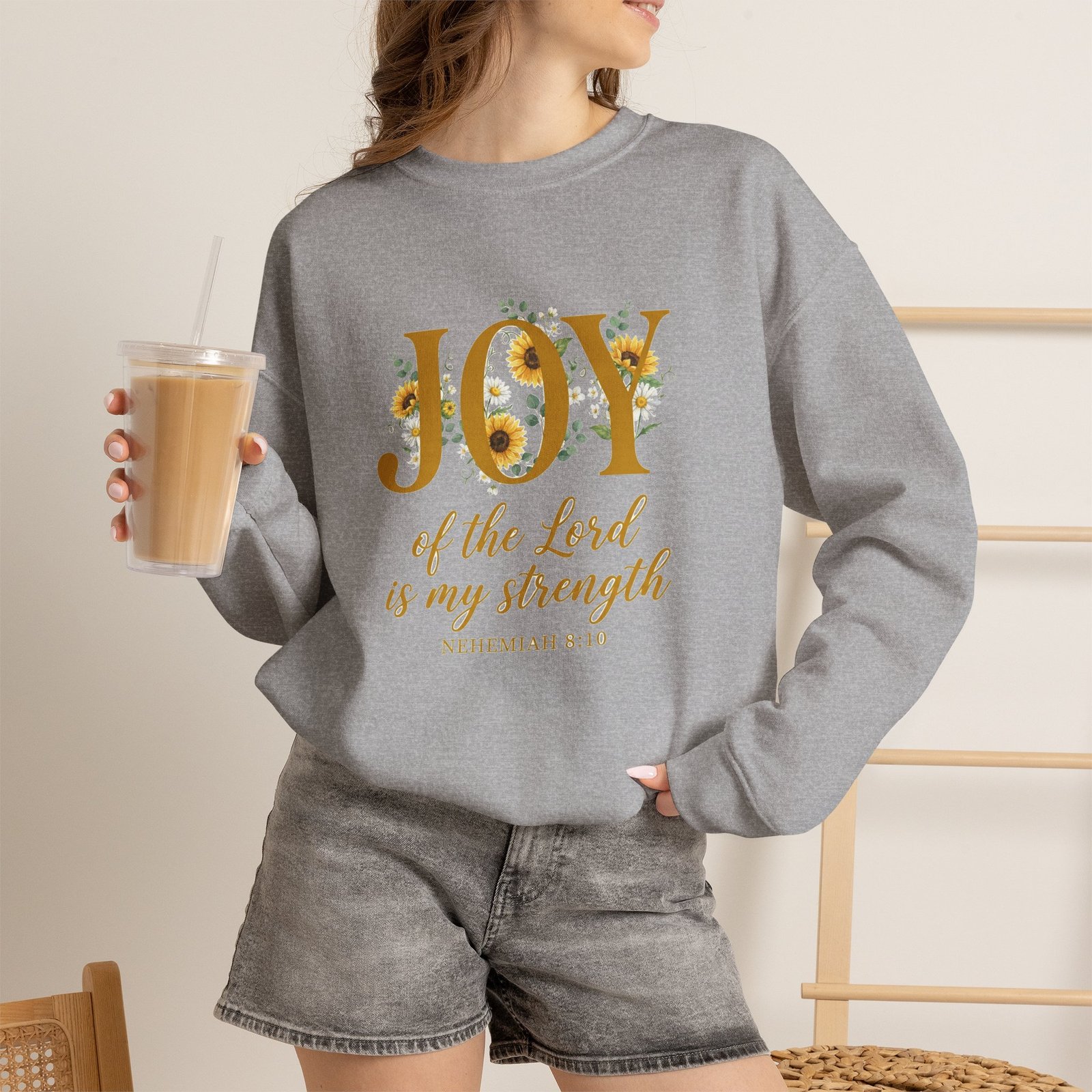 The Joy of the Lord Is My Strength Sweatshirt, Sunflower Christian Crewneck, Nehemiah 8:10 Verse, Faith Gift Women - Image 18