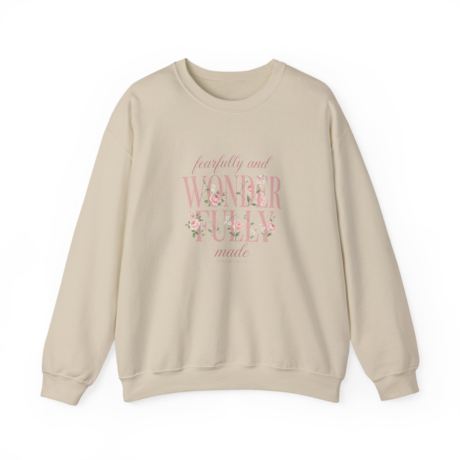 Fearfully and Wonderfully Made Sweatshirt, Floral Christian Crewneck, Psalm 139:14 Bible Verse, Faith Gift for Women - Image 12
