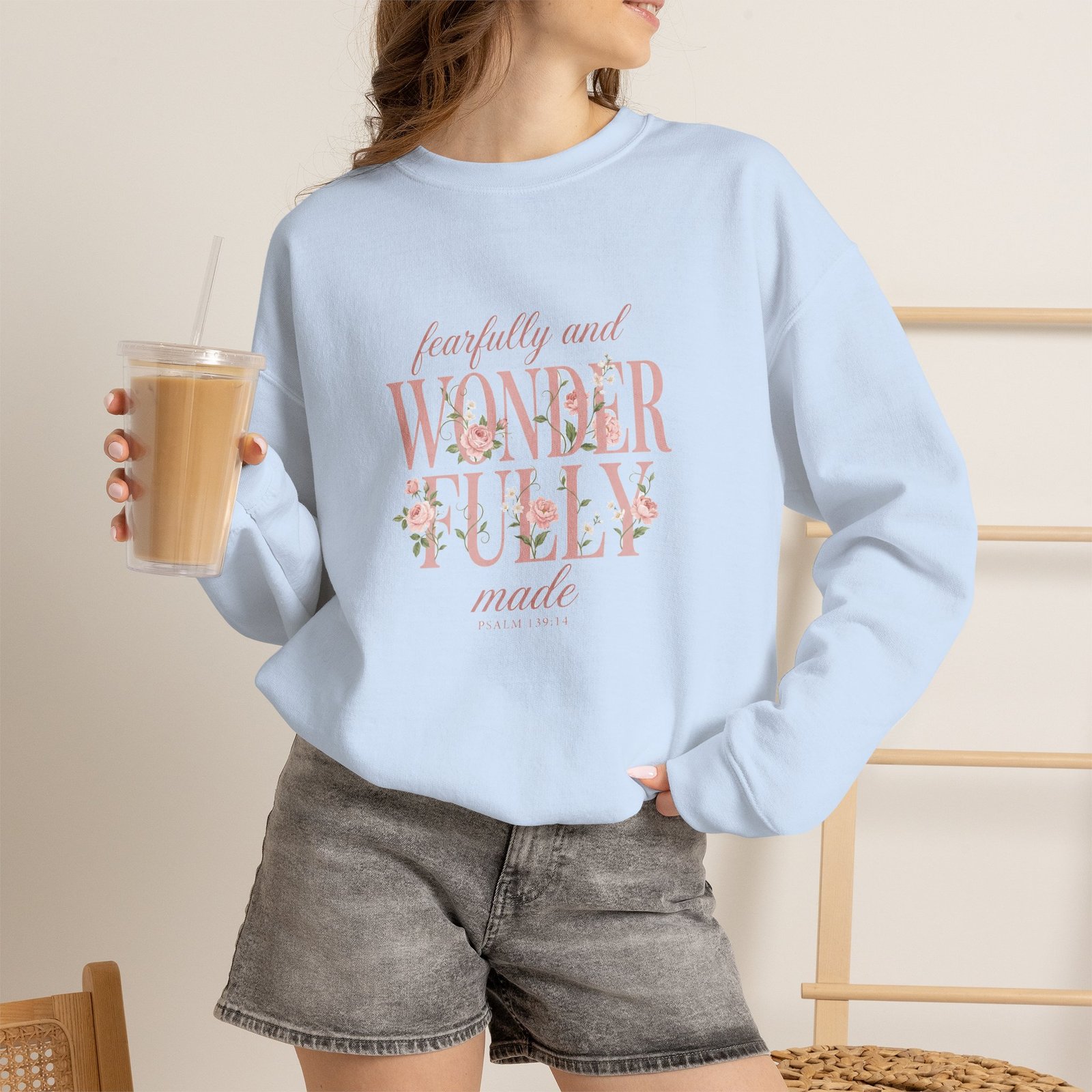 Fearfully and Wonderfully Made Sweatshirt, Floral Christian Crewneck, Psalm 139:14 Bible Verse, Faith Gift for Women - Image 23
