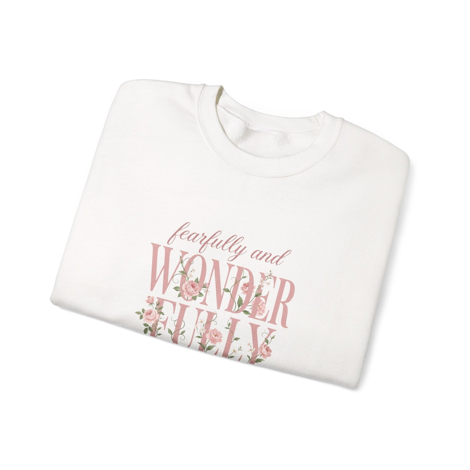 Fearfully and Wonderfully Made Sweatshirt, Floral Christian Crewneck, Psalm 139:14 Bible Verse, Faith Gift for Women - Image 5