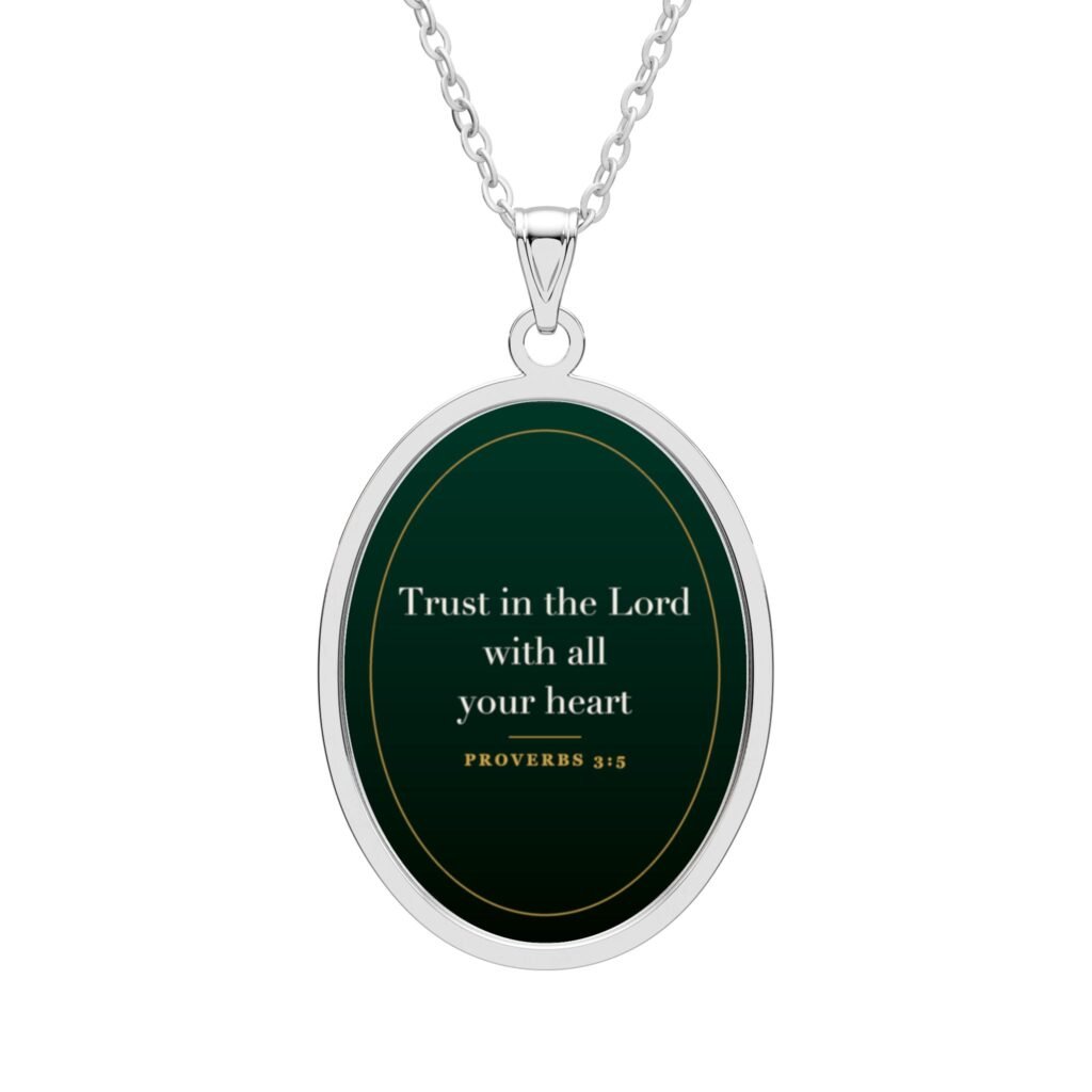 Proverbs 3:5 Necklace, Trust in the Lord with All Your Heart, Christian Faith Gift, Bible Verse Pendant Jewelry