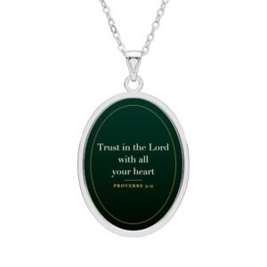 Proverbs 3:5 Necklace, Trust in the Lord with All Your Heart, Christian Faith Gift, Bible Verse Pendant Jewelry
