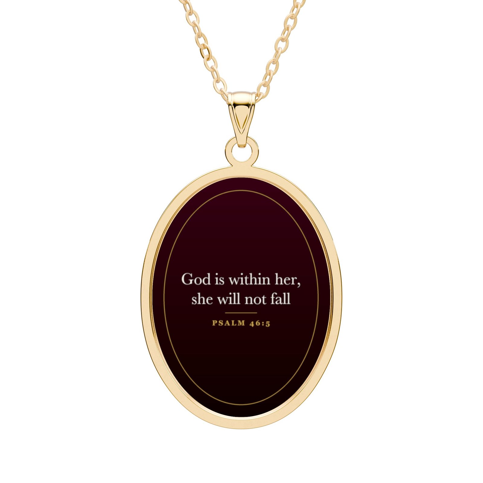 Psalm 46:5 Necklace, God is Within Her She Will Not Fall, Christian Gift for Women, Bible Verse Pendant, Faith Gift for Her - Image 2