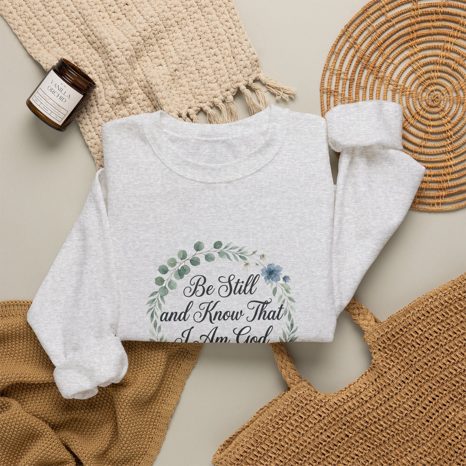 Be Still and Know That I Am God Sweatshirt, Floral Christian Crewneck, Psalm 46:10 Bible Verse, Faith Gift for Women - Image 10