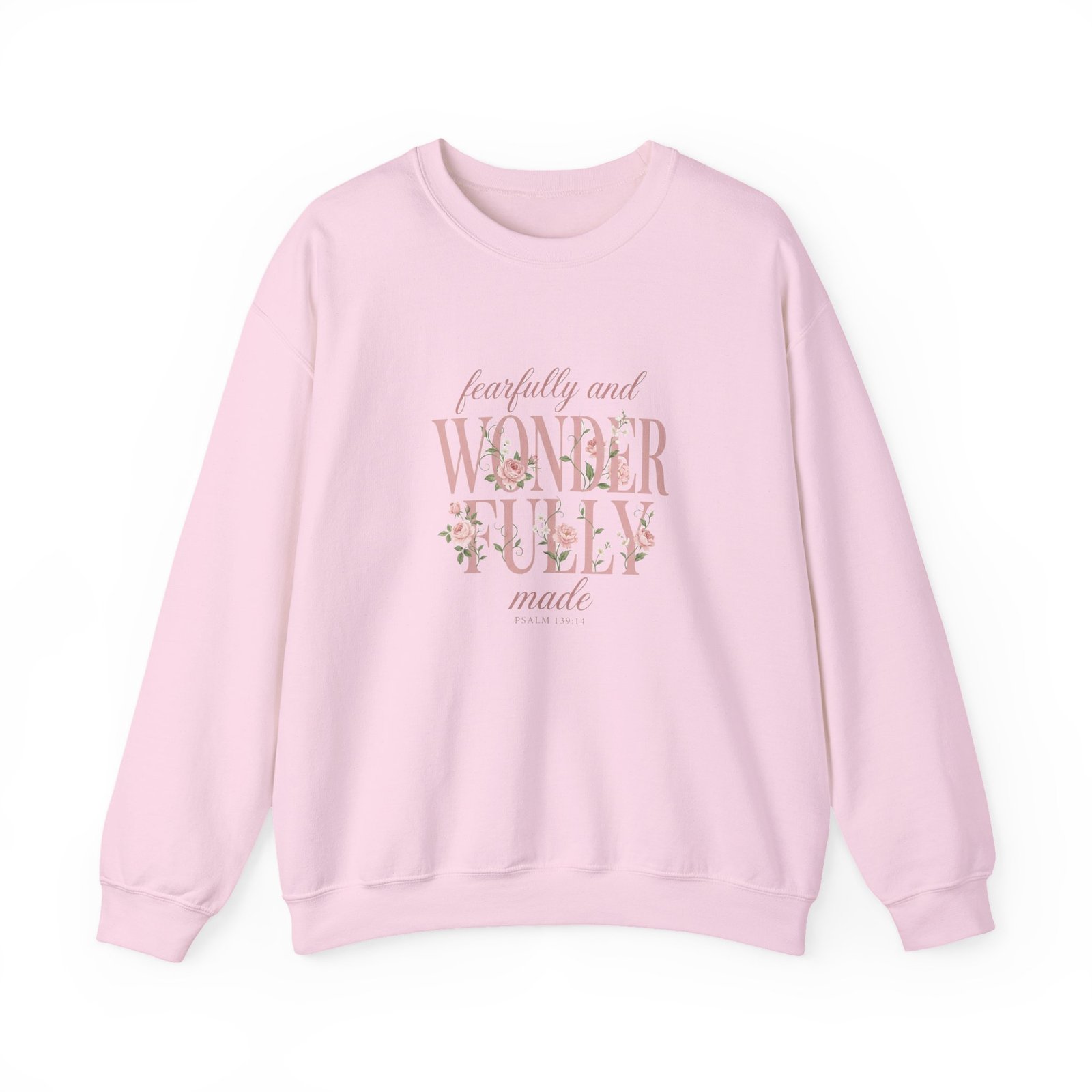 Fearfully and Wonderfully Made Sweatshirt, Floral Christian Crewneck, Psalm 139:14 Bible Verse, Faith Gift for Women - Image 24
