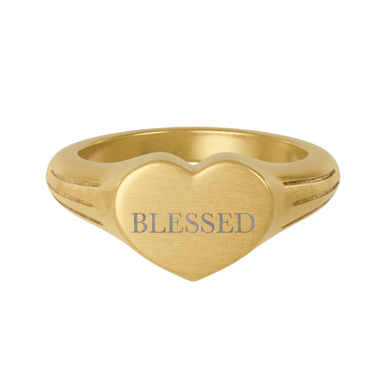 Blessed Heart Signet Ring, Engraved Christian Faith Ring, Religious Gift for Her, Inspirational Gift