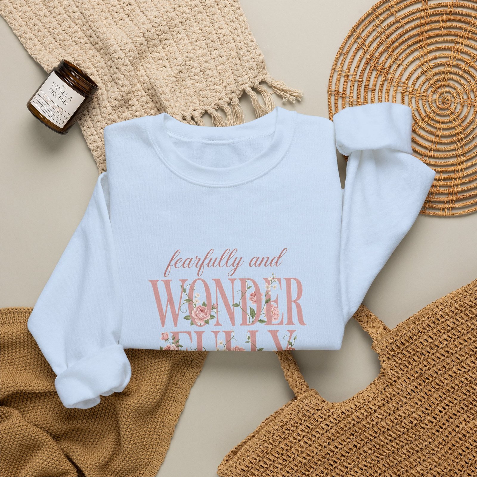 Fearfully and Wonderfully Made Sweatshirt, Floral Christian Crewneck, Psalm 139:14 Bible Verse, Faith Gift for Women - Image 22
