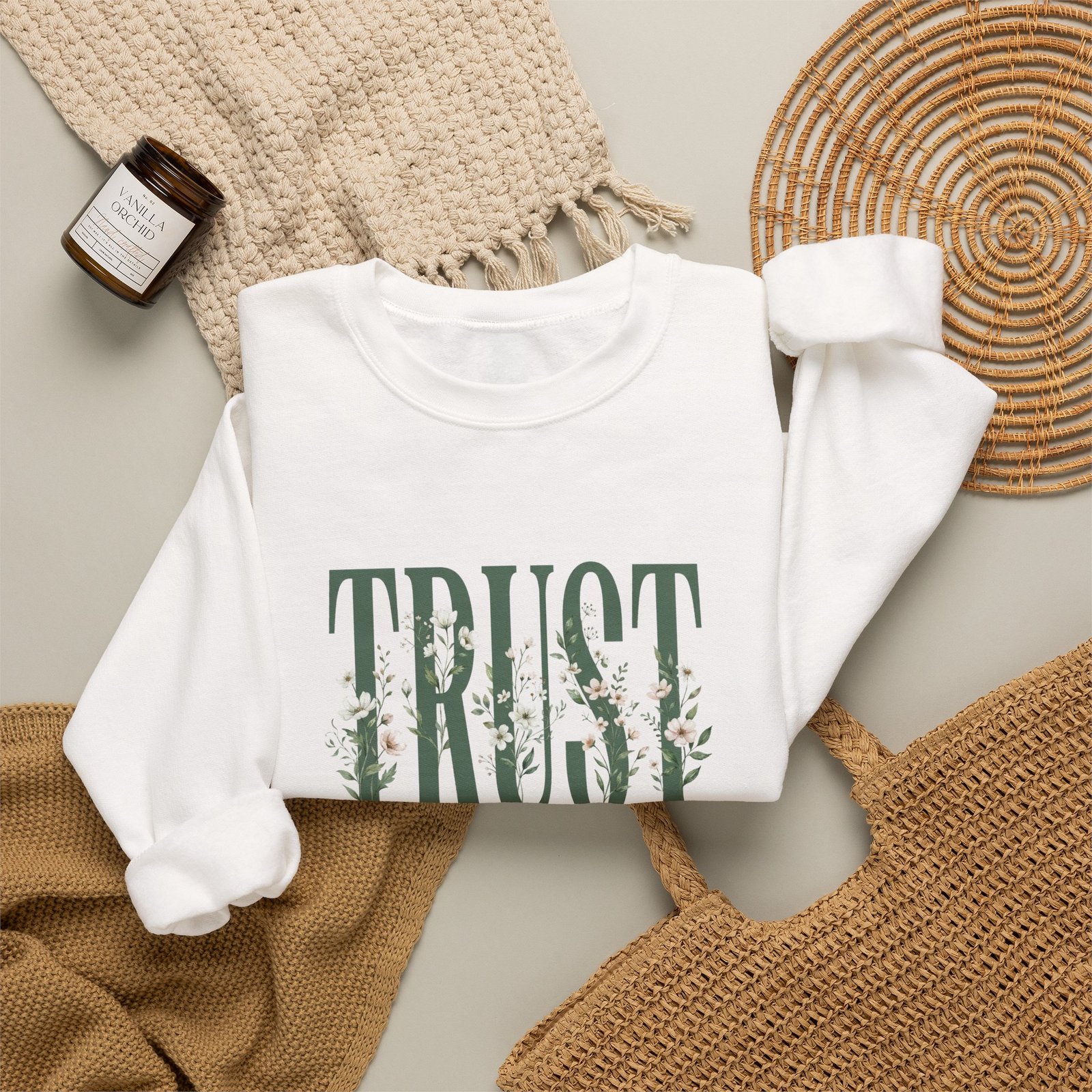 Trust in the Lord With All Your Heart Sweatshirt, Floral Christian Crewneck, Proverbs 3:5 Bible Verse, Faith Gift Women - Image 6