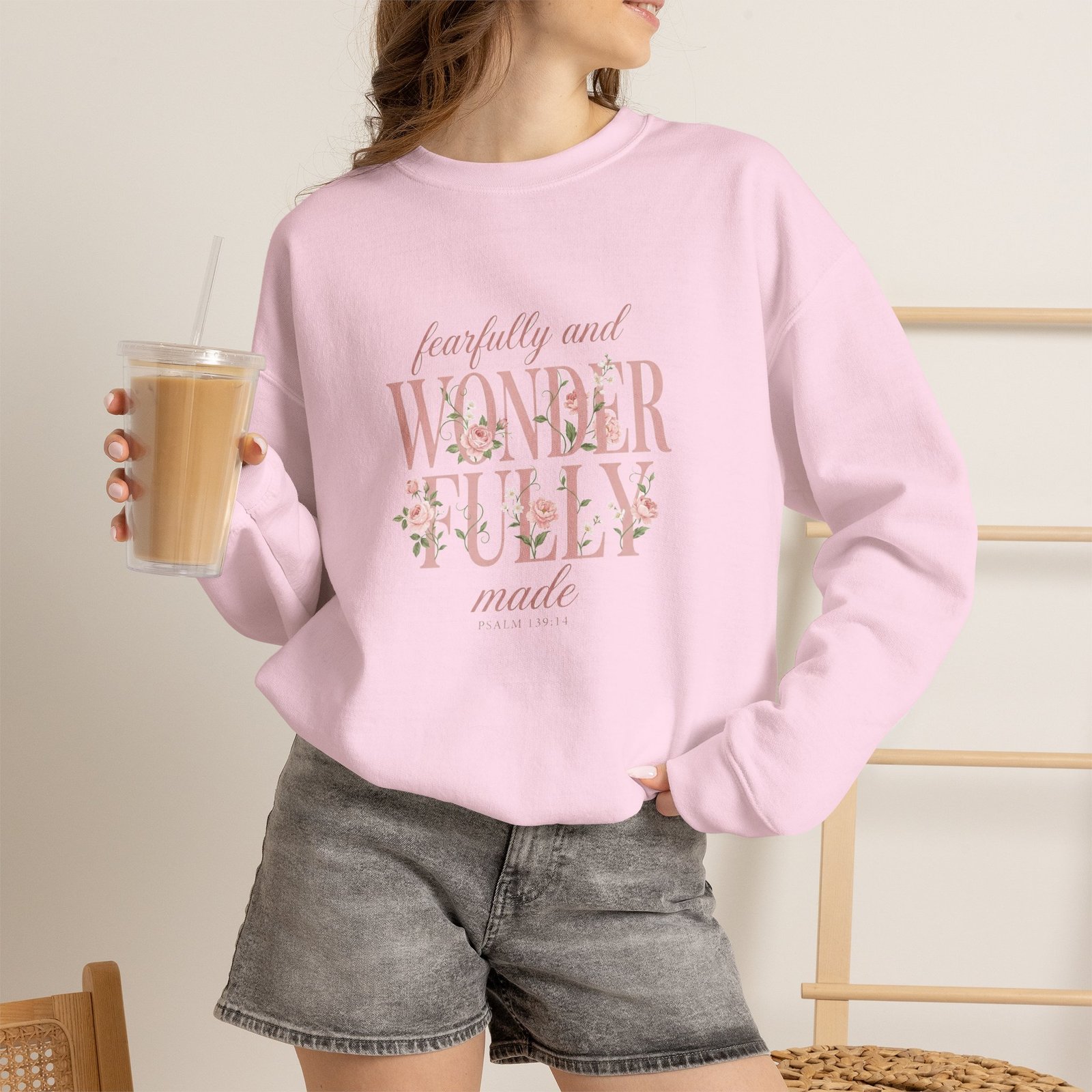 Fearfully and Wonderfully Made Sweatshirt, Floral Christian Crewneck, Psalm 139:14 Bible Verse, Faith Gift for Women - Image 27