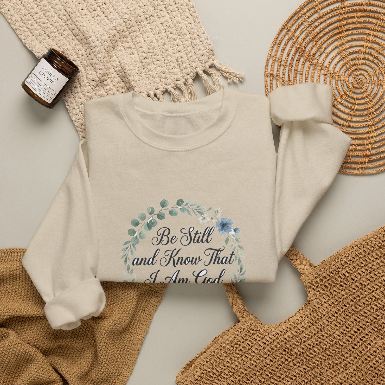 Be Still and Know That I Am God Sweatshirt, Floral Christian Crewneck, Psalm 46:10 Bible Verse, Faith Gift for Women - Image 14