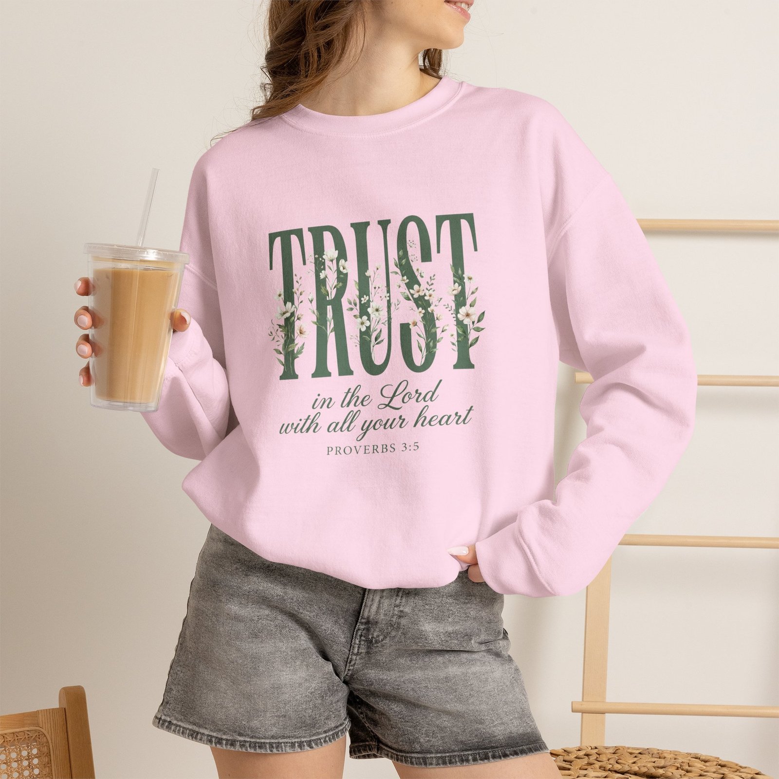 Trust in the Lord With All Your Heart Sweatshirt, Floral Christian Crewneck, Proverbs 3:5 Bible Verse, Faith Gift Women - Image 27