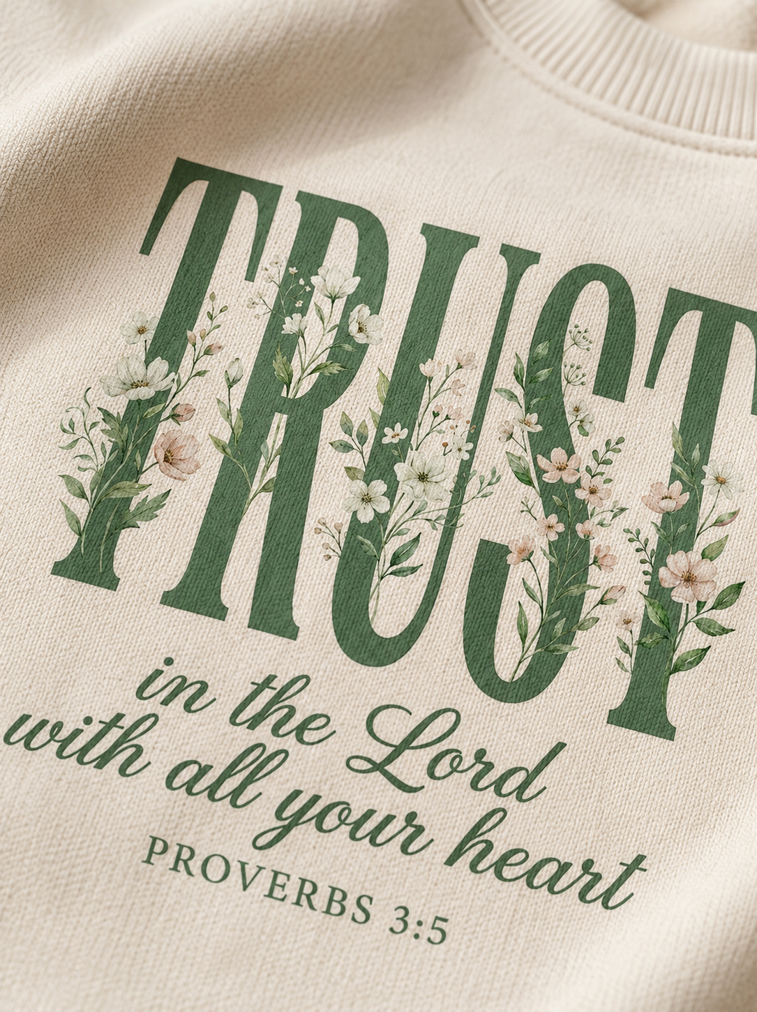 Trust in the Lord With All Your Heart Sweatshirt, Floral Christian Crewneck, Proverbs 3:5 Bible Verse, Faith Gift Women - Image 3