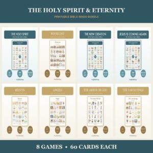 Holy Spirit & Eternity Bible Bingo Bundle | 8 Printable Games, 60 Cards Each | Sunday School VBS Christian Kids Activity PDF