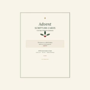 Advent Scripture Cards, KJV Christmas Countdown, Watercolor Bible Verses (Instant Download)