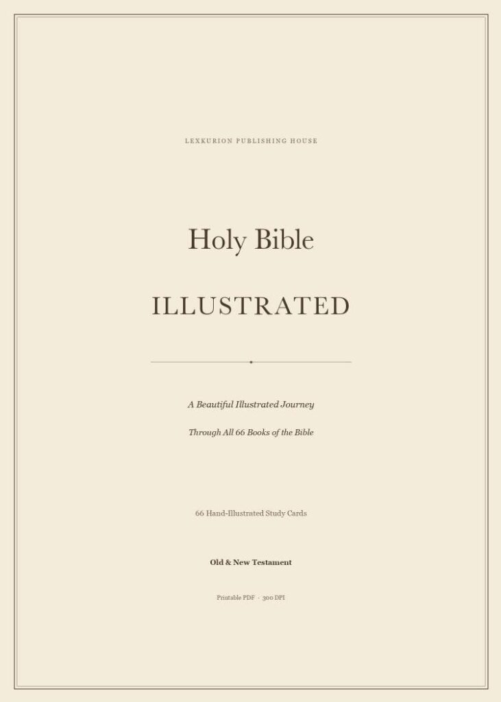 Holy Bible Illustrated | All 66 Books Summary Cards Printable | Old & New Testament Bible Study Inserts | Christian Journaling PDF