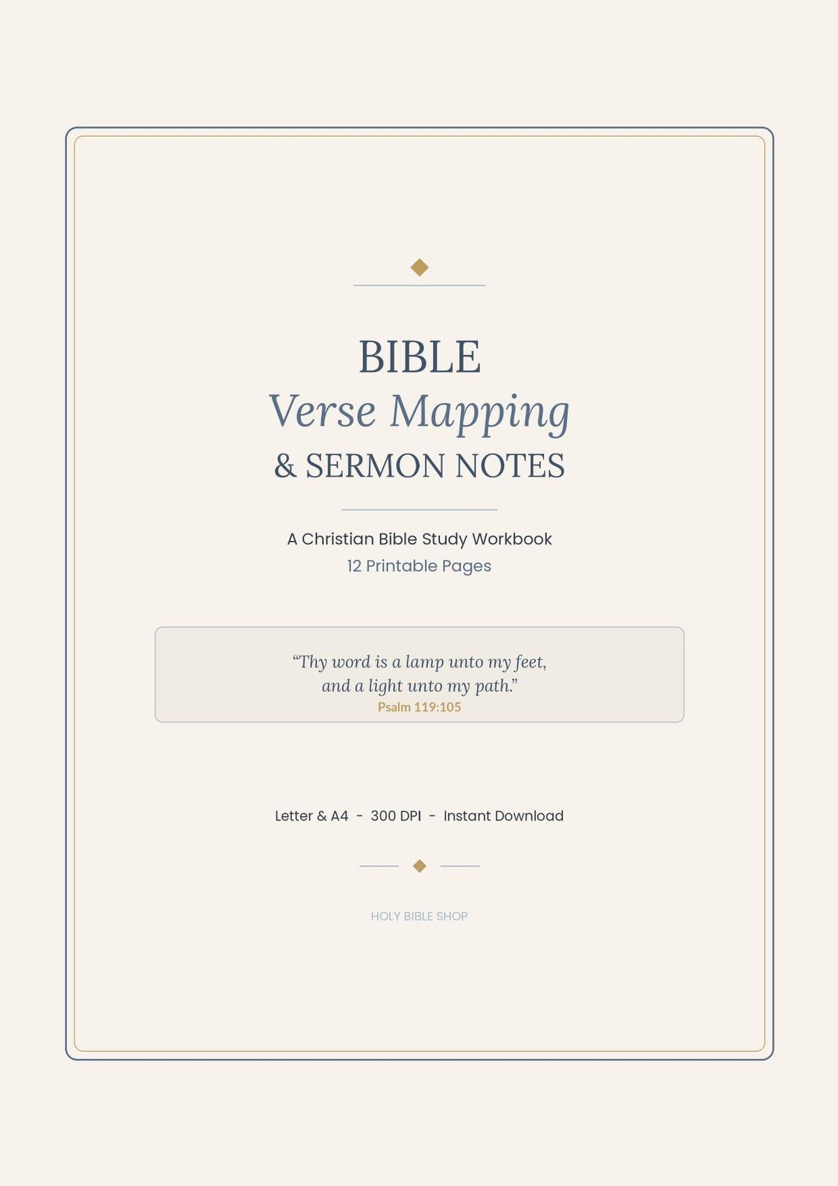 Bible Verse Mapping & Sermon Notes Workbook (Digital Download)