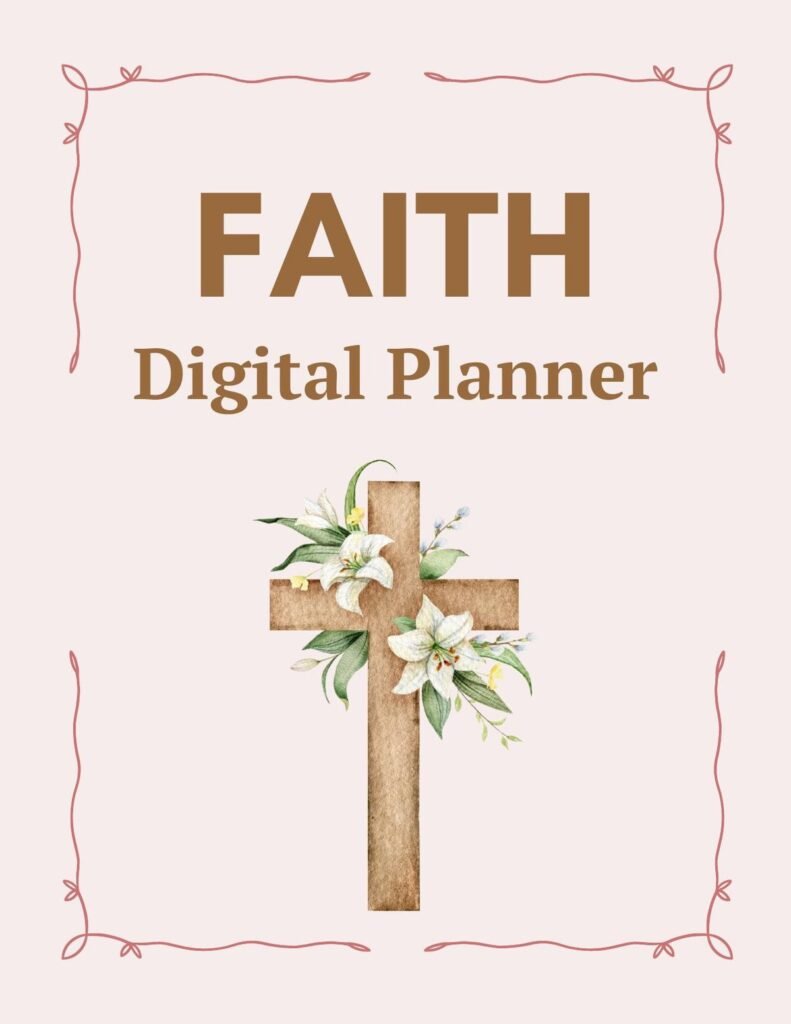 Faith Digital Planner, Bible Study, Prayer Journal (PDF)