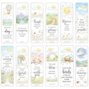 Printable Bible Verse Bookmarks PNG | Christian Scripture Bookmark Set | Faith Bible Study Tools | Encouraging Bible Quotes | Download