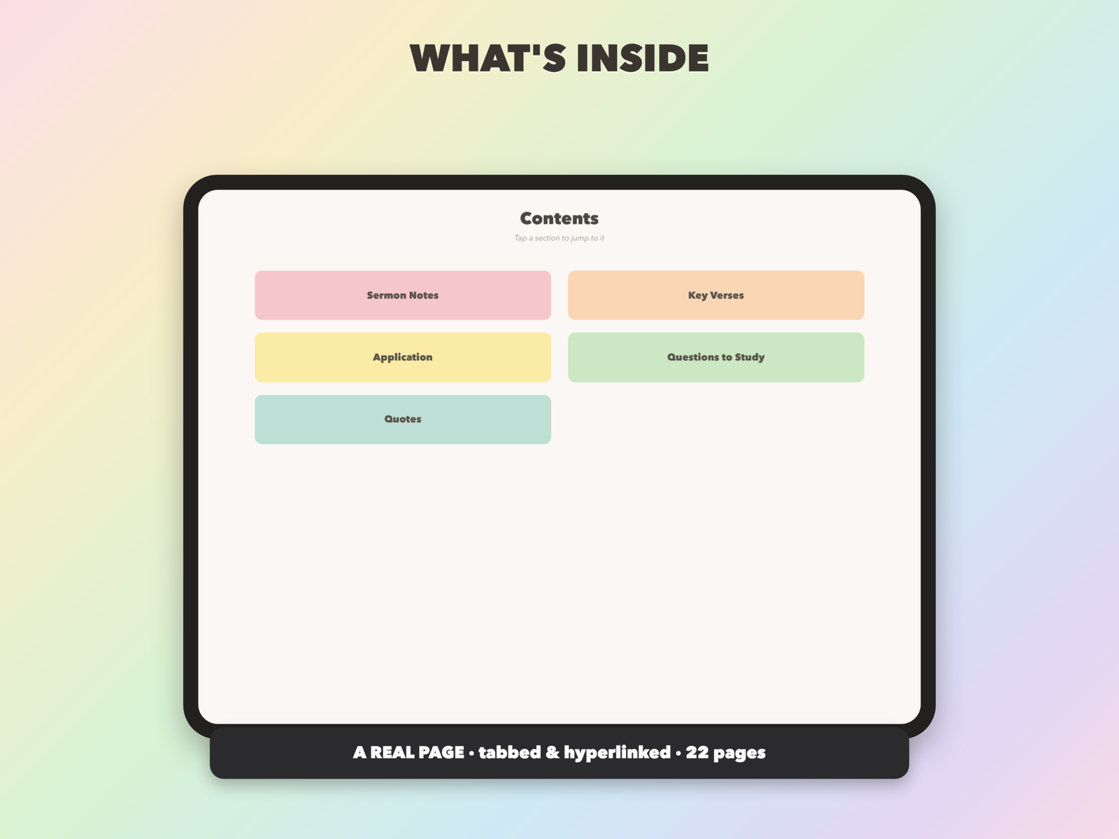 Sermon Notes Notebook | Christian Digital Notebook | Tabbed Hyperlinked GoodNotes iPad | Bible - Image 4