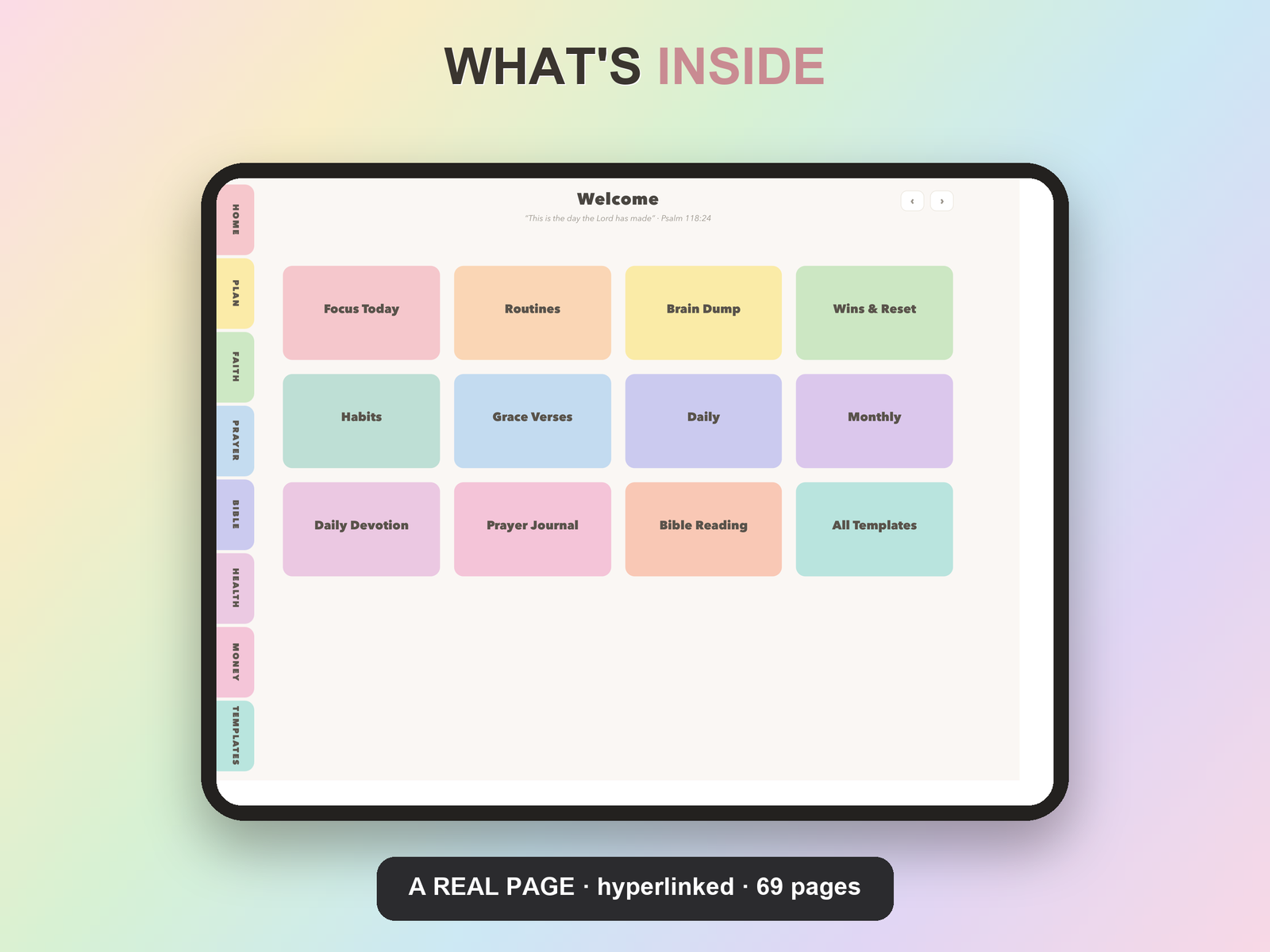 Faith ADHD Planner Undated | Christian Faith Planner GoodNotes iPad | Pastel Rainbow - Image 7