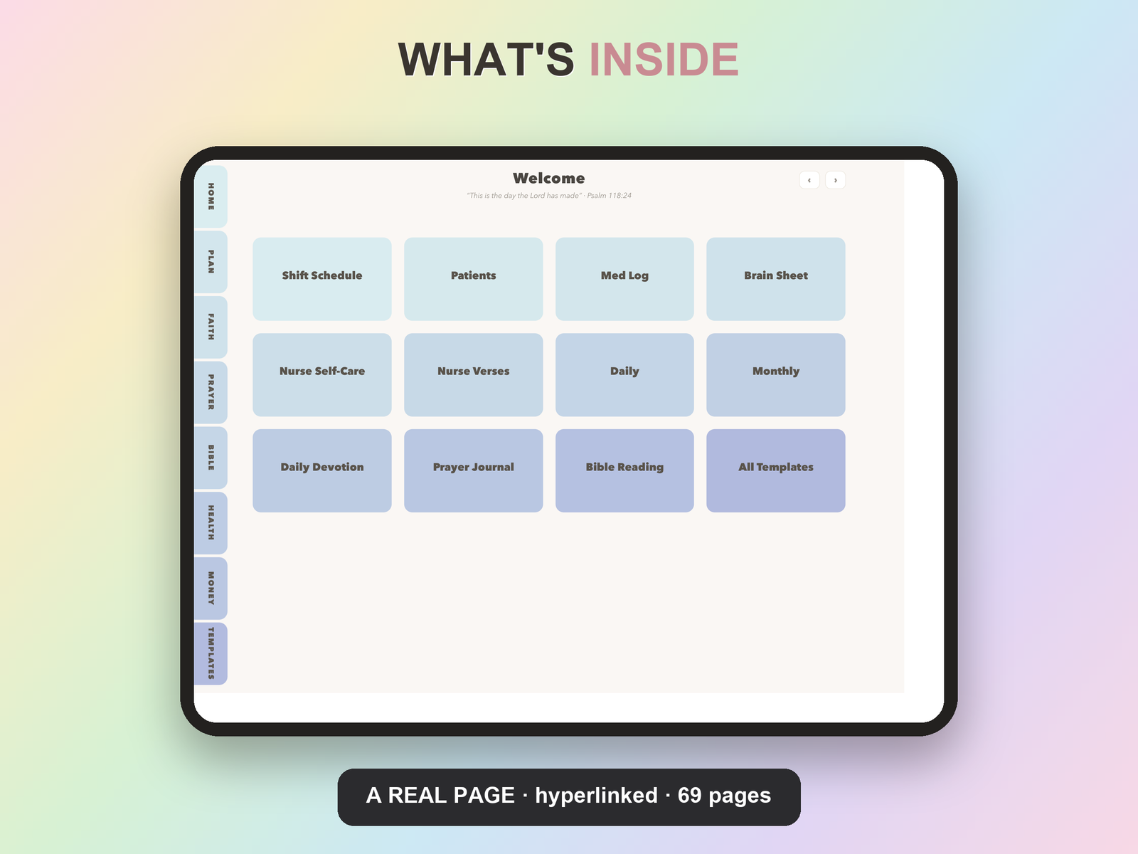 Christian Nurse Planner Undated | Christian Faith Planner GoodNotes iPad | Dusty Blue - Image 7