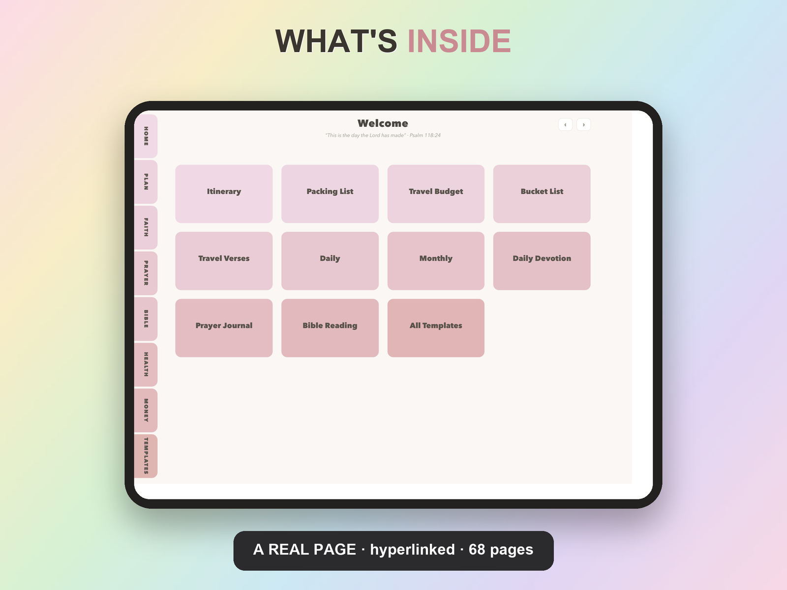Christian Travel Planner Undated | Christian Faith Planner GoodNotes iPad | Blush Pink - Image 7