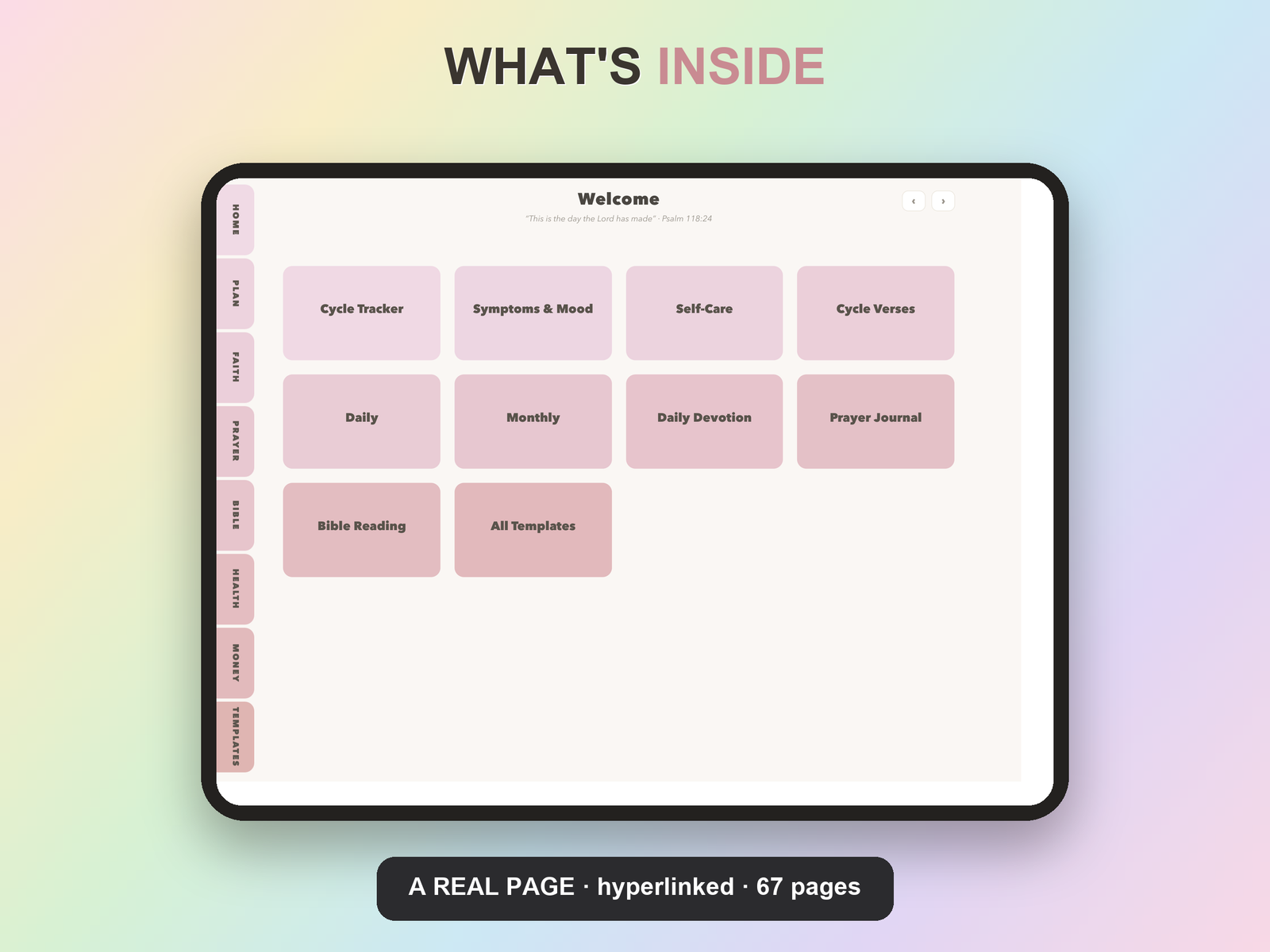 Faith Wellness Cycle Planner Undated | Christian Faith Planner GoodNotes iPad | Blush Pink - Image 7
