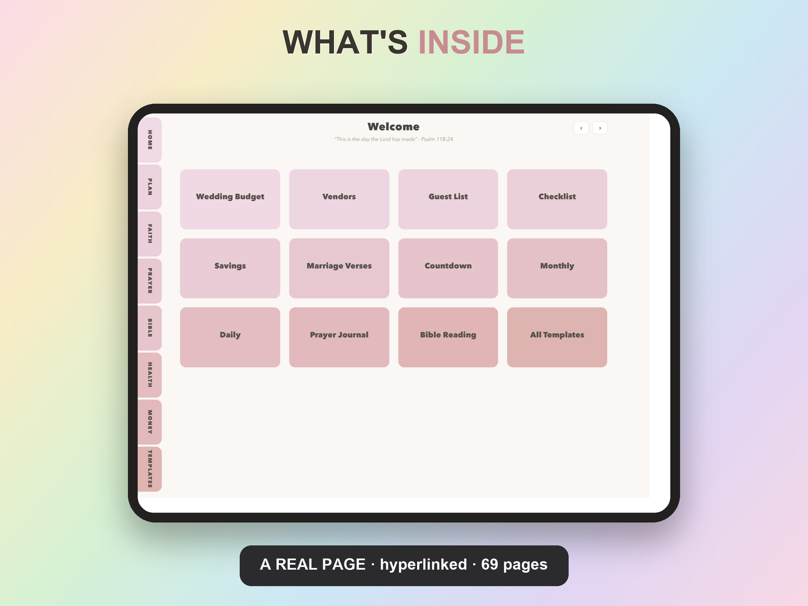 Christian Wedding Budget Planner Undated | Christian Faith Planner GoodNotes iPad | Blush Pink - Image 7