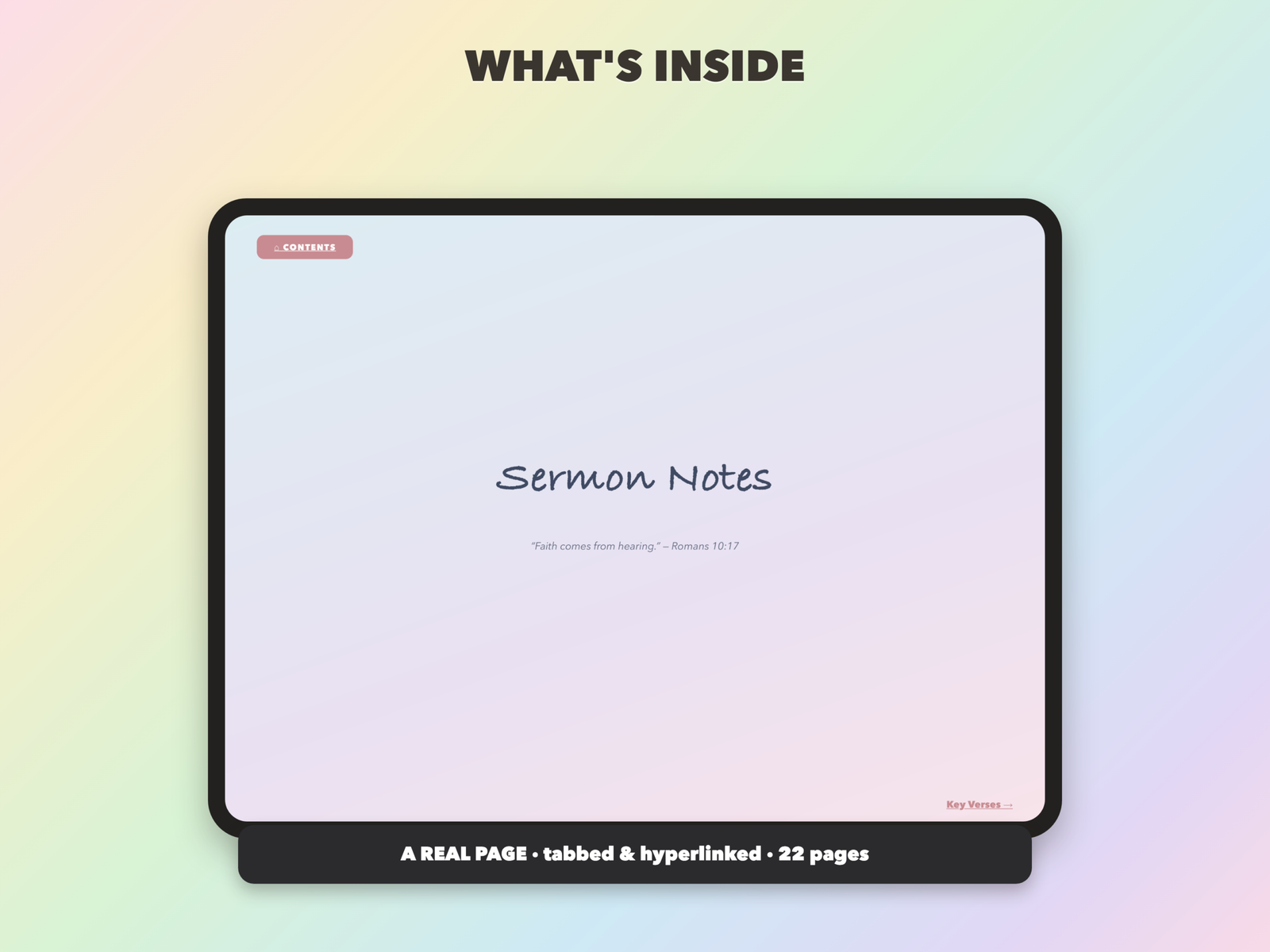Sermon Notes Notebook | Christian Digital Notebook | Tabbed Hyperlinked GoodNotes iPad | Bible - Image 5