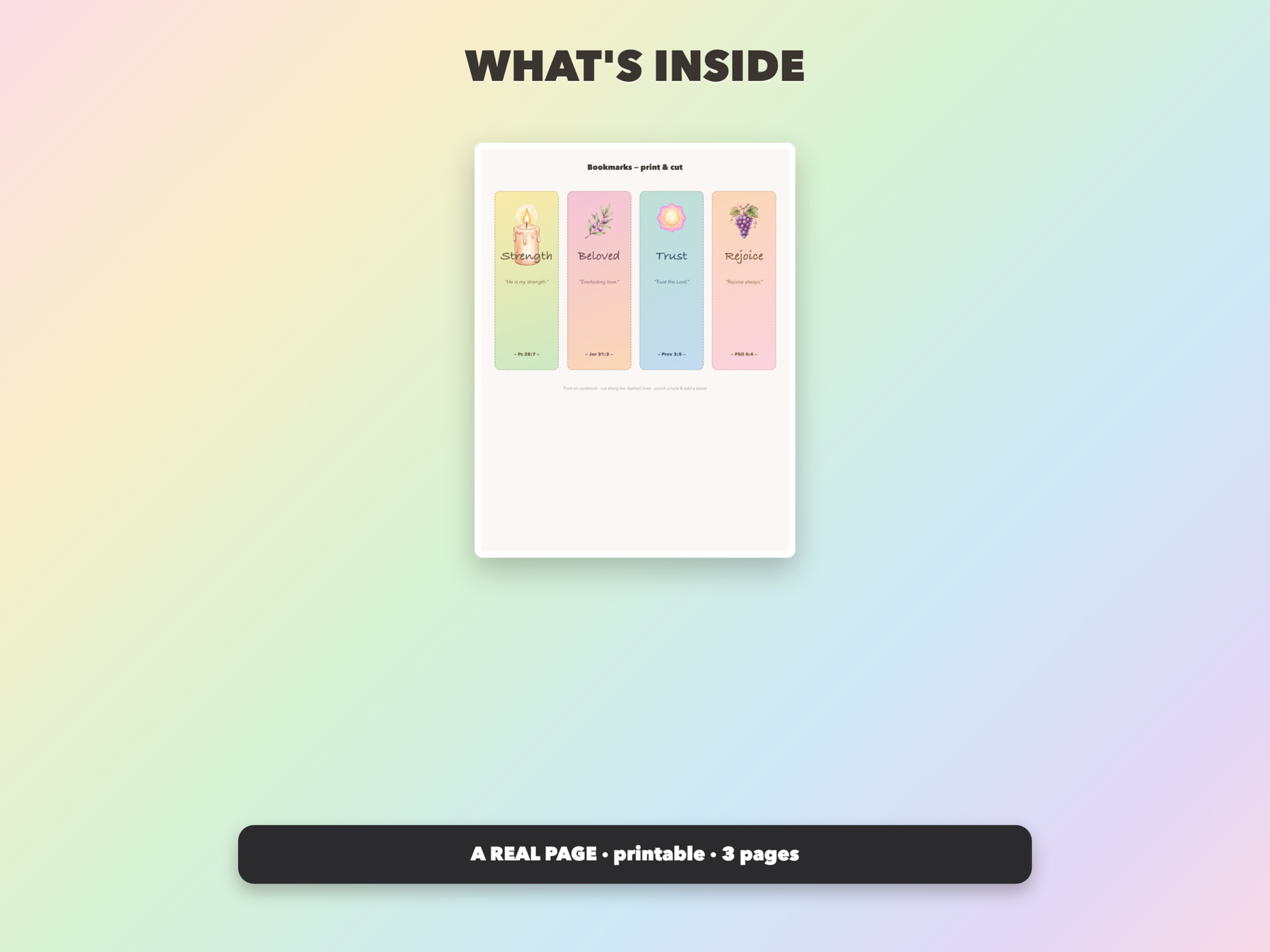Christian Bookmarks Pack | Christian Printable | Faith Digital Download | Bible | Instant Download - Image 5