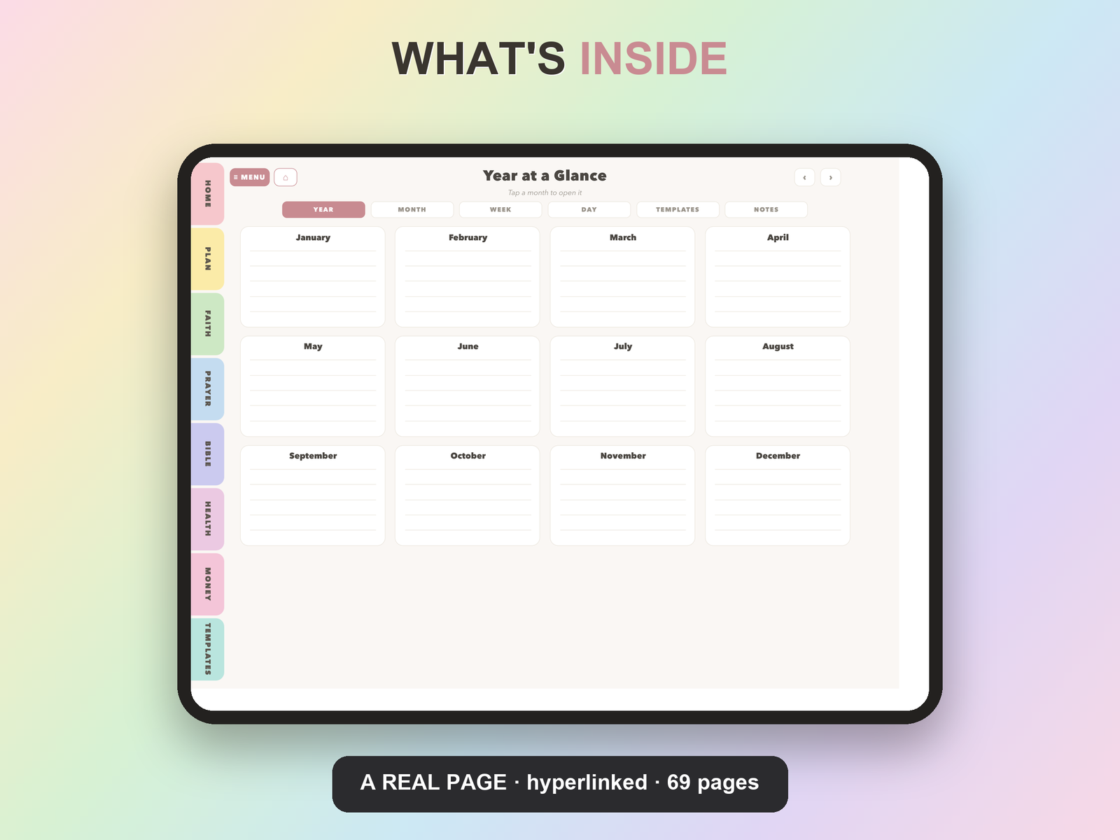Faith ADHD Planner Undated | Christian Faith Planner GoodNotes iPad | Pastel Rainbow - Image 8