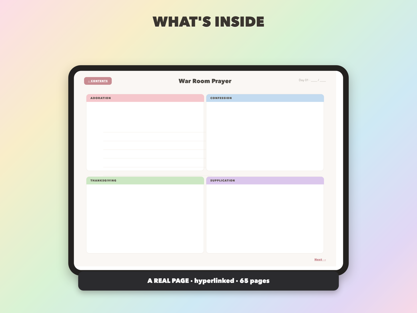 War Room Prayer Journal | Christian Digital Journal | Hyperlinked GoodNotes iPad | Faith Devotional - Image 7