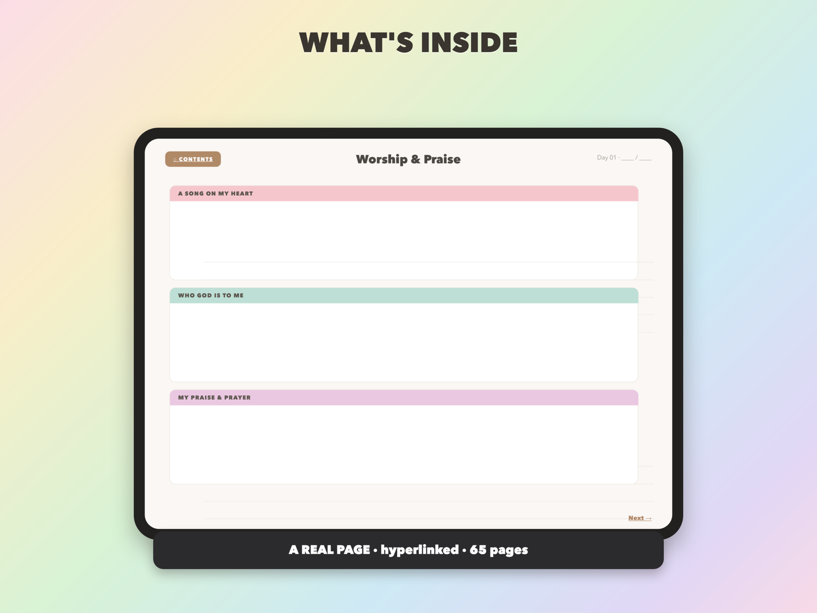 Worship Journal | Christian Digital Journal | Hyperlinked GoodNotes iPad | Faith Devotional - Image 7