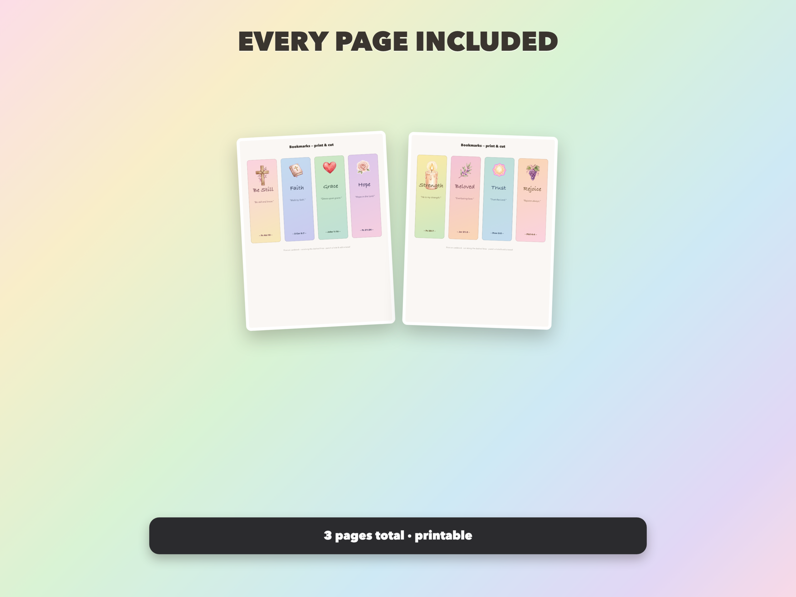 Christian Bookmarks Pack | Christian Printable | Faith Digital Download | Bible | Instant Download - Image 6