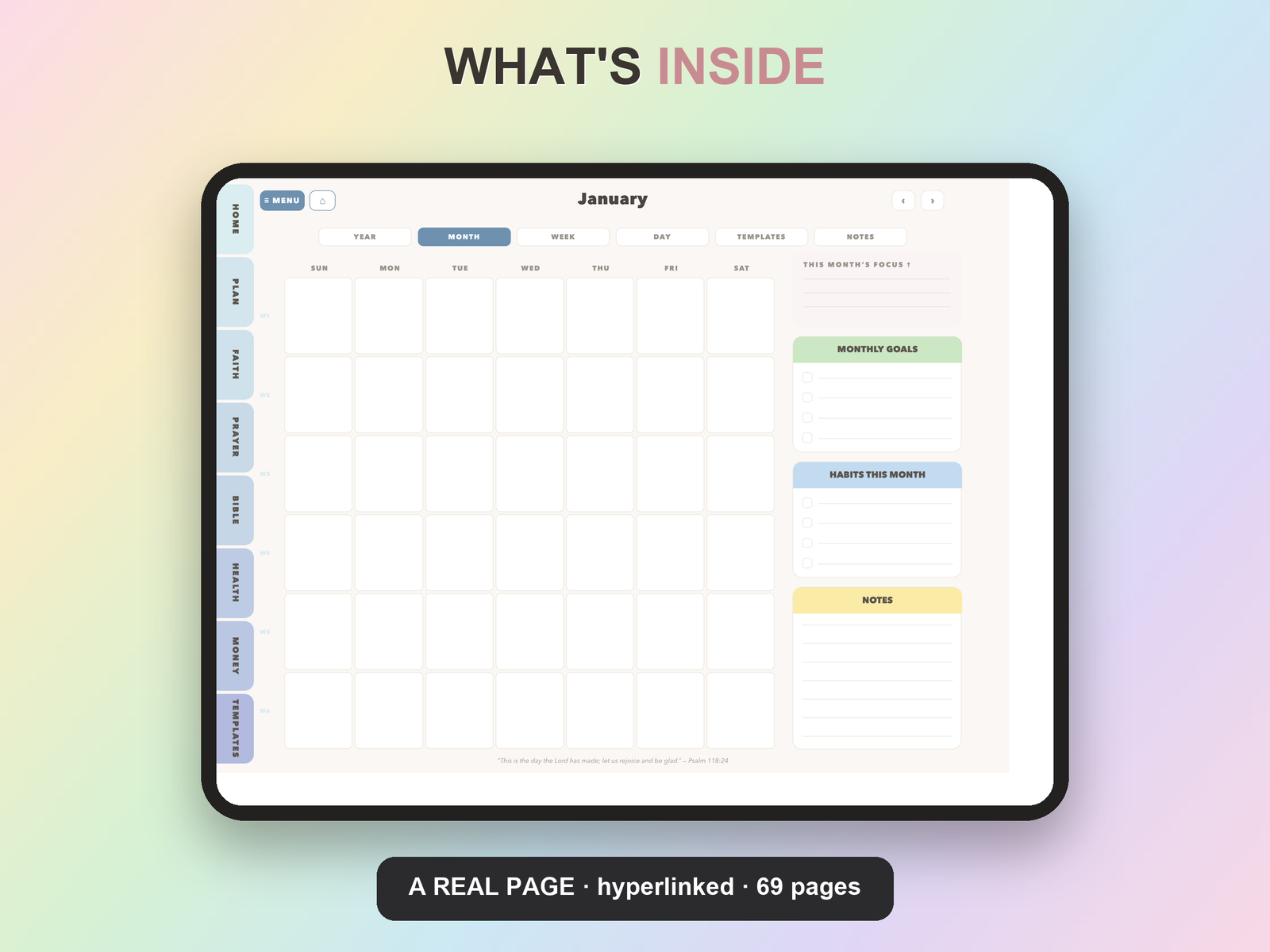 Christian Nurse Planner Undated | Christian Faith Planner GoodNotes iPad | Dusty Blue - Image 9
