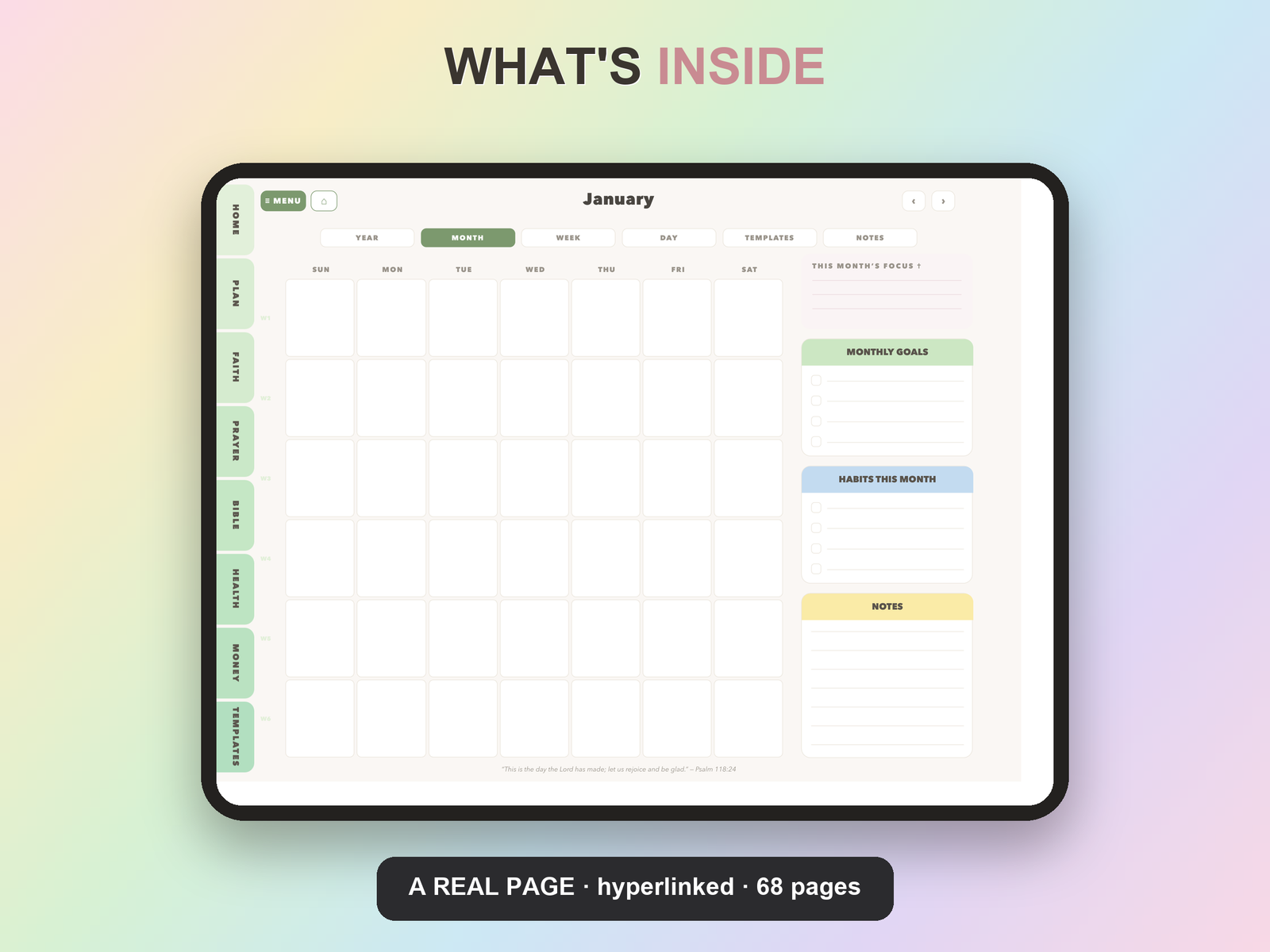 Bible Study Planner Undated | Christian Faith Planner GoodNotes iPad | Sage Green - Image 9