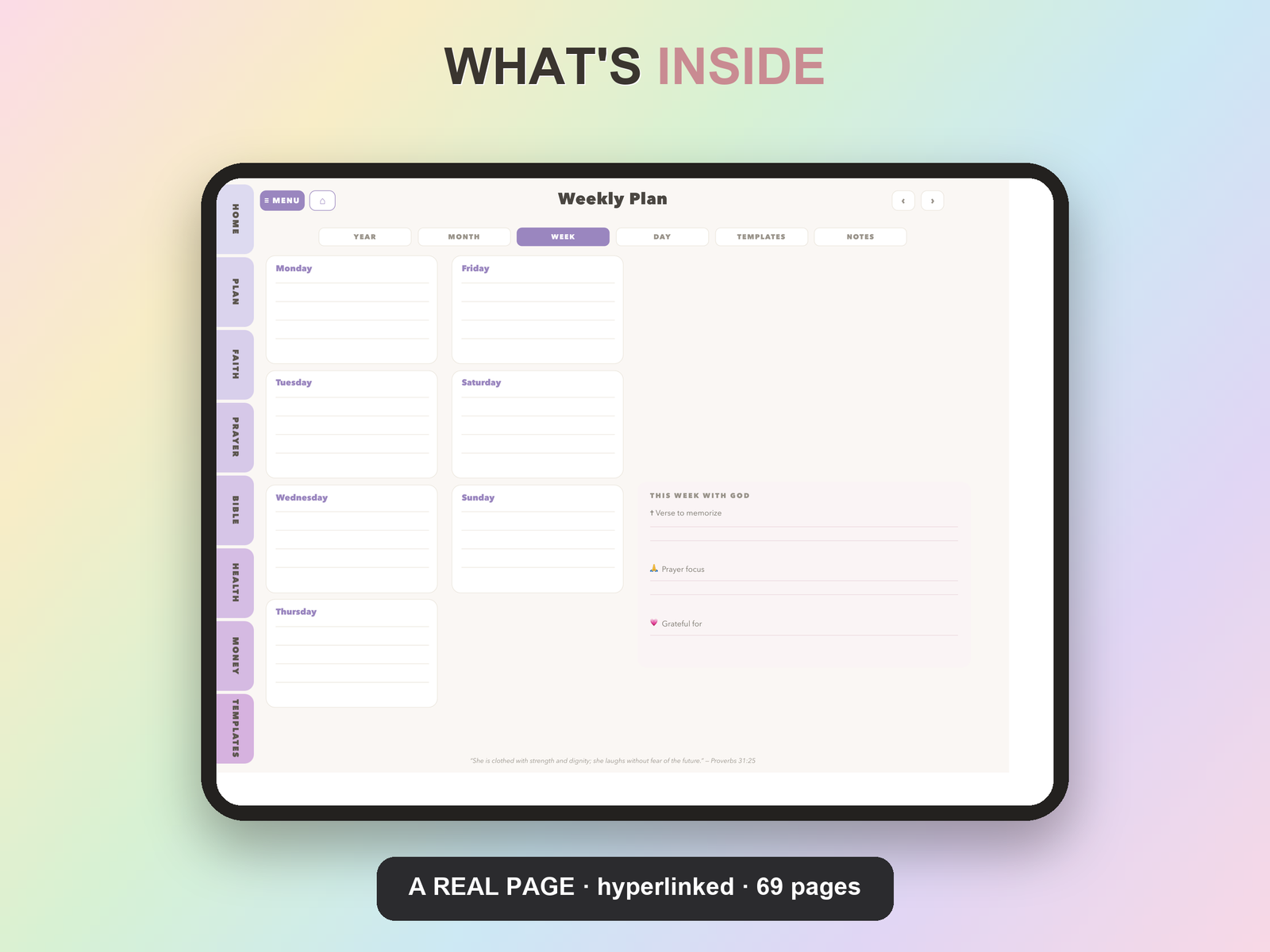 Christian Mom Planner Undated | Christian Faith Planner GoodNotes iPad | Lavender - Image 10