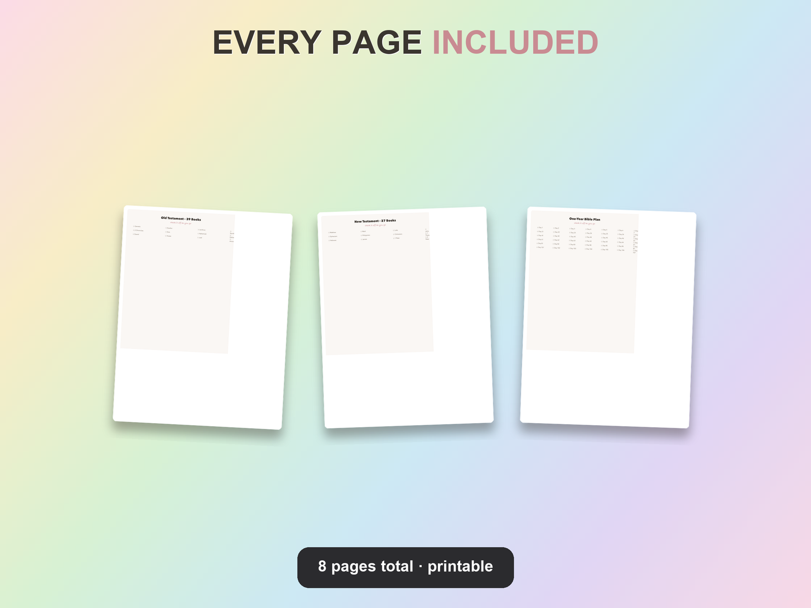 Bible Reading Checklist Printables | Christian Printable | Faith Digital Download | Bible | Instant Download - Image 7