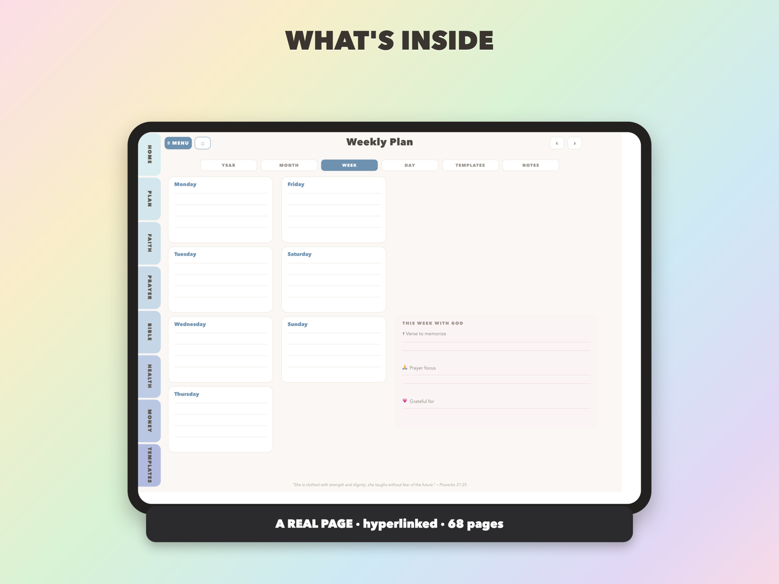 Prayer Life Planner Undated | Christian Faith Planner GoodNotes iPad | Dusty Blue - Image 10