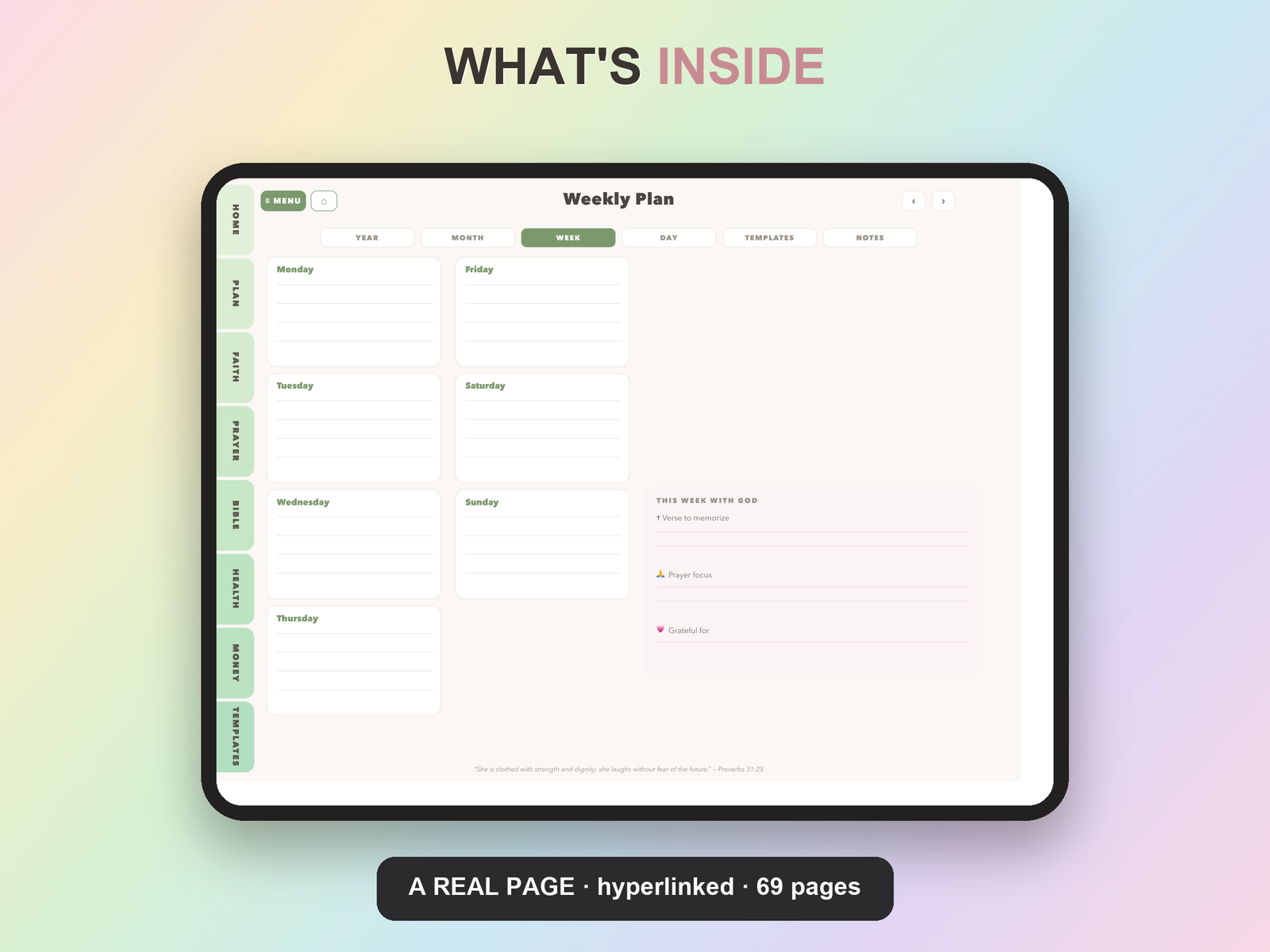 Bible Reading Plan Planner Undated | Christian Faith Planner GoodNotes iPad | Sage Green - Image 10