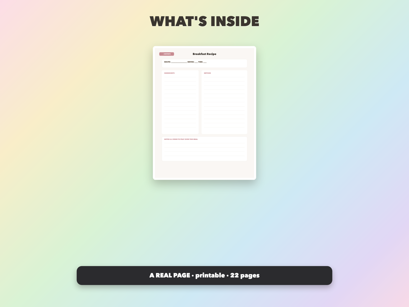 Faith Family Recipe Book | Christian Printable | Faith Digital Download | Bible | Instant Download - Image 8