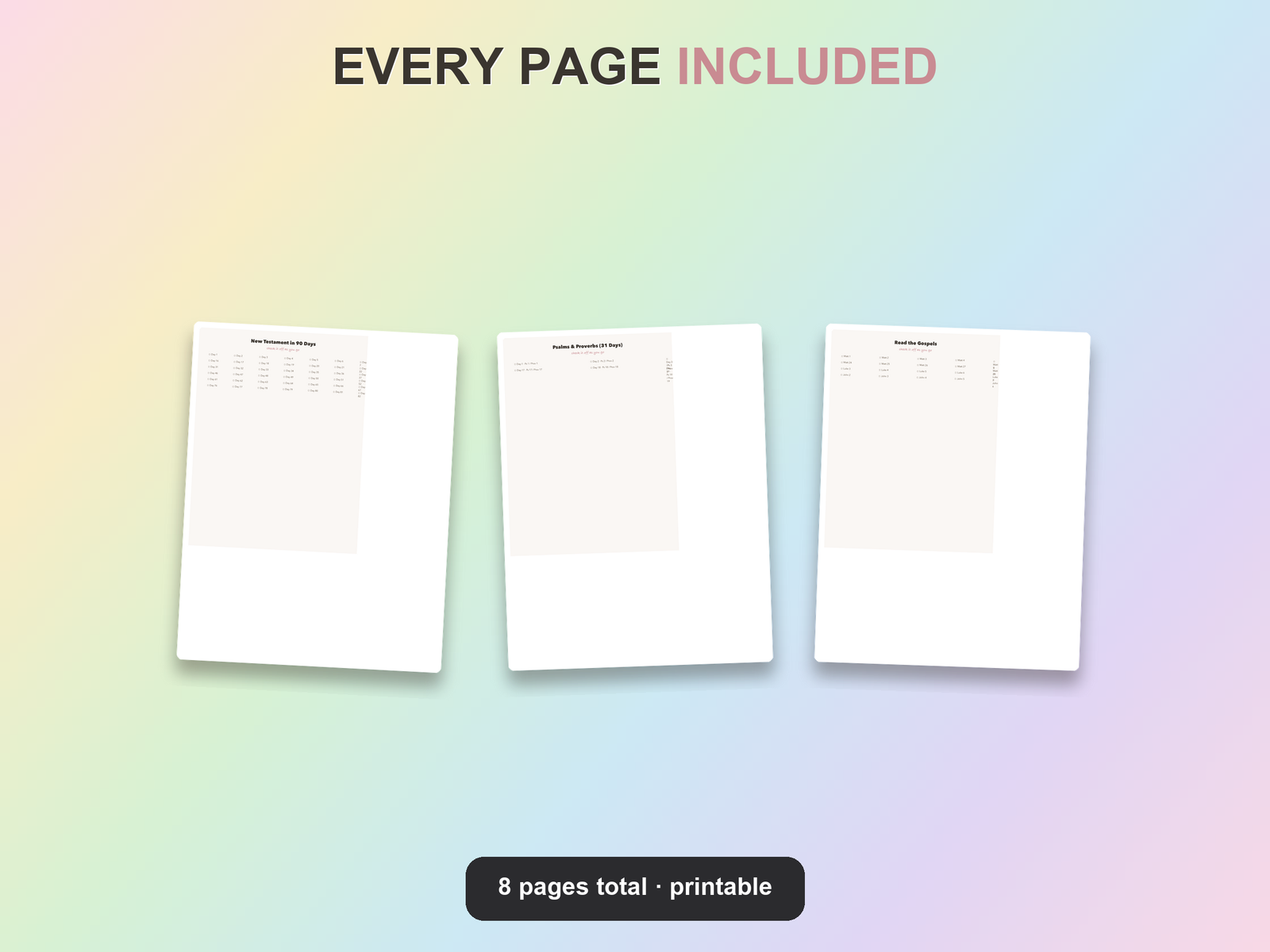 Bible Reading Checklist Printables | Christian Printable | Faith Digital Download | Bible | Instant Download - Image 8