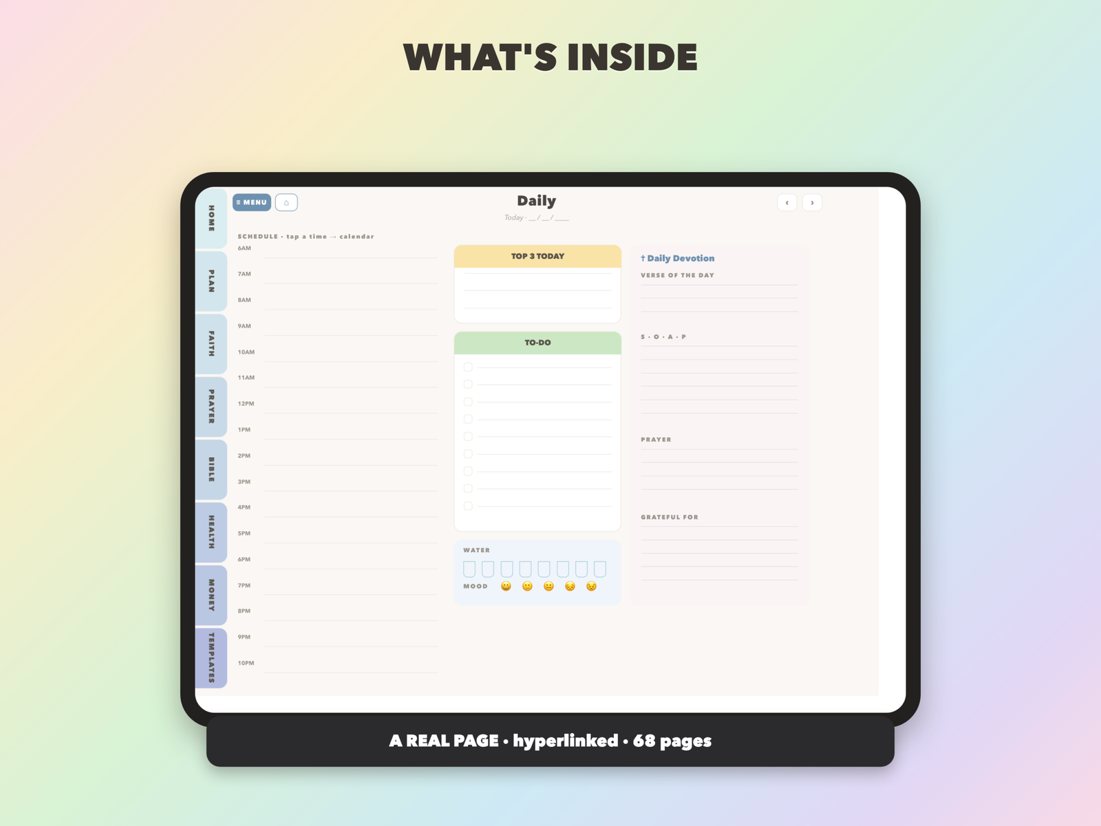 Prayer Life Planner Undated | Christian Faith Planner GoodNotes iPad | Dusty Blue - Image 11