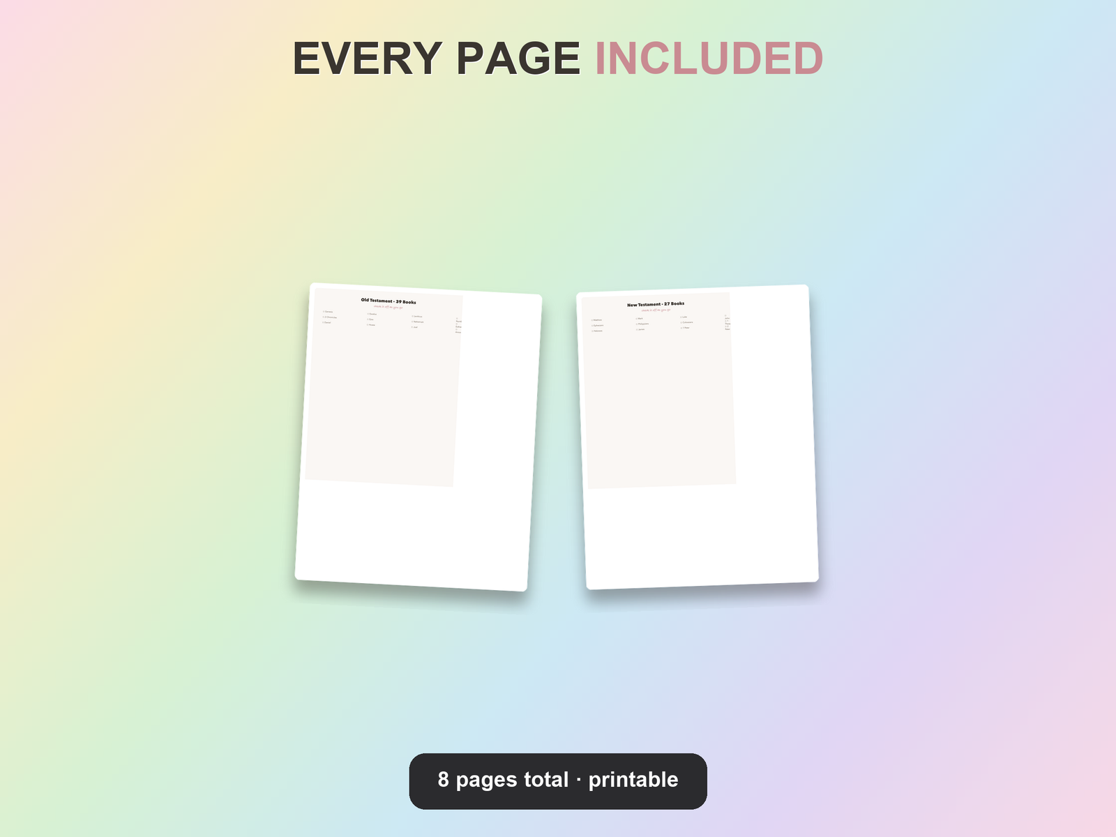 Bible Reading Checklist Printables | Christian Printable | Faith Digital Download | Bible | Instant Download - Image 9