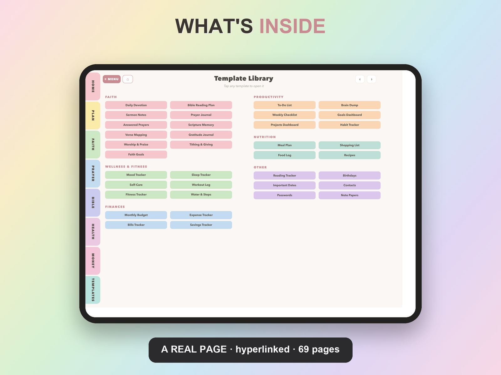 Faith ADHD Planner Undated | Christian Faith Planner GoodNotes iPad | Pastel Rainbow - Image 12