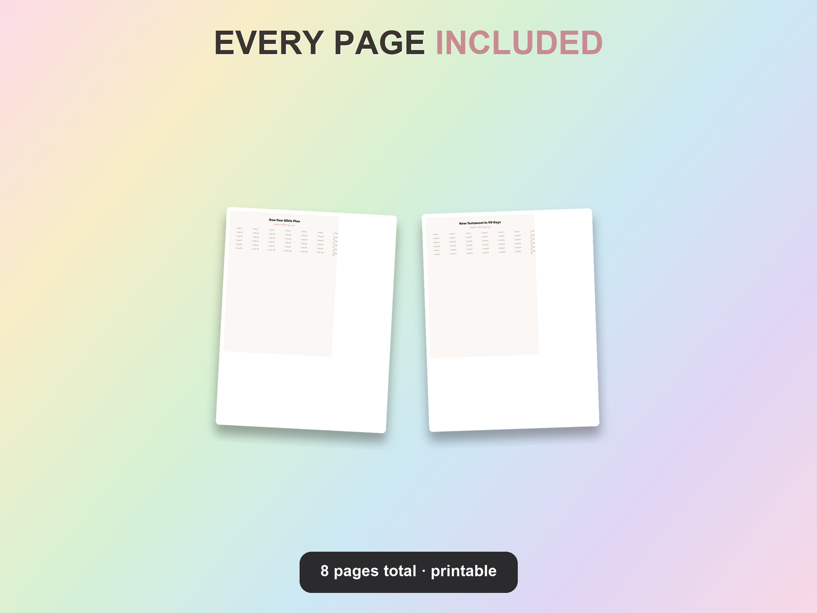 Bible Reading Checklist Printables | Christian Printable | Faith Digital Download | Bible | Instant Download - Image 10