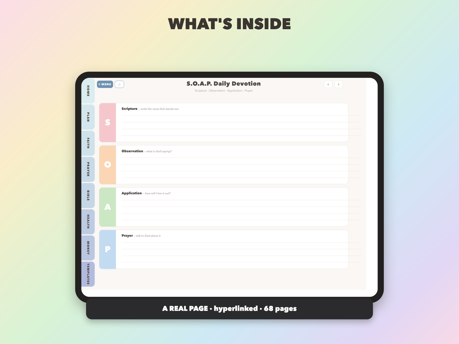 Prayer Life Planner Undated | Christian Faith Planner GoodNotes iPad | Dusty Blue - Image 13